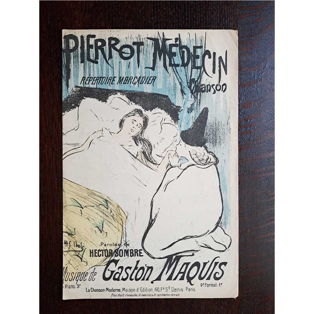 イベルス ≪ピエロの医者(Pierrot Medecin)≫ アンティークシャンソン楽譜 1892-1893年