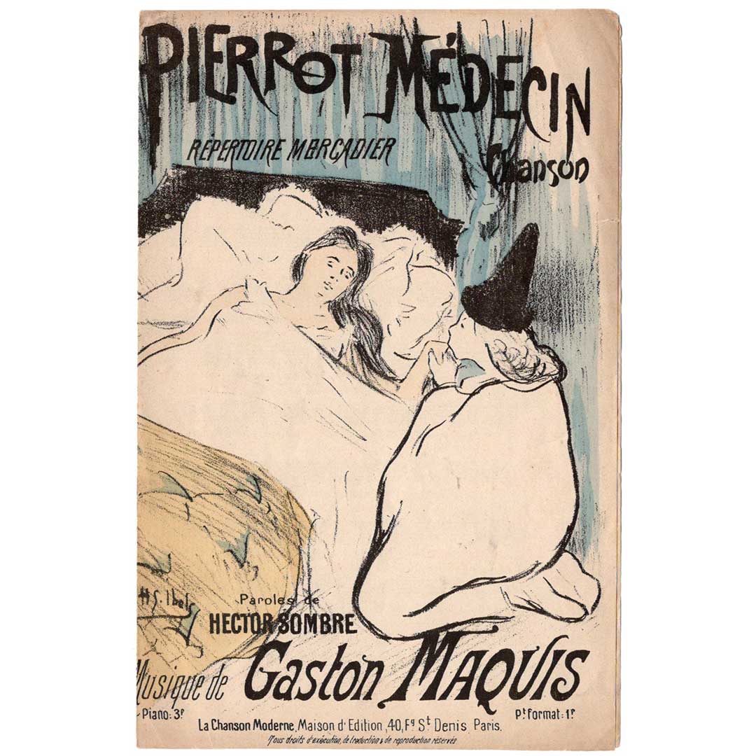イベルス ≪ピエロの医者(Pierrot Medecin)≫ アンティークシャンソン楽譜 1892-1893年