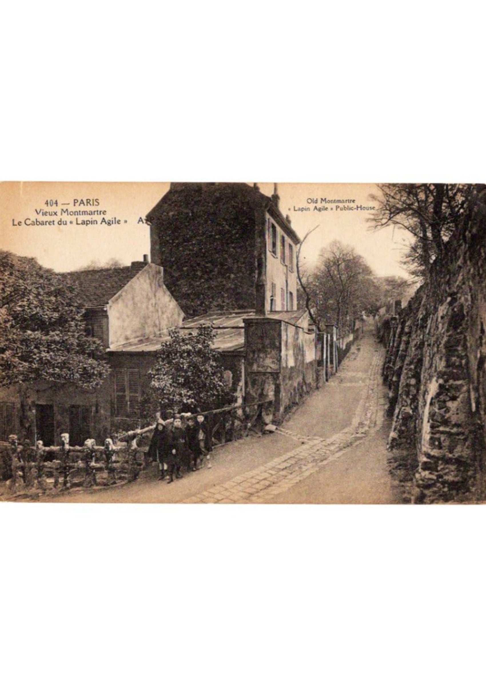 《ラパン・アジル》| 1910年頃 モンマルトルのシャンソニエを写したアンティーク写真絵はがき|額装付き