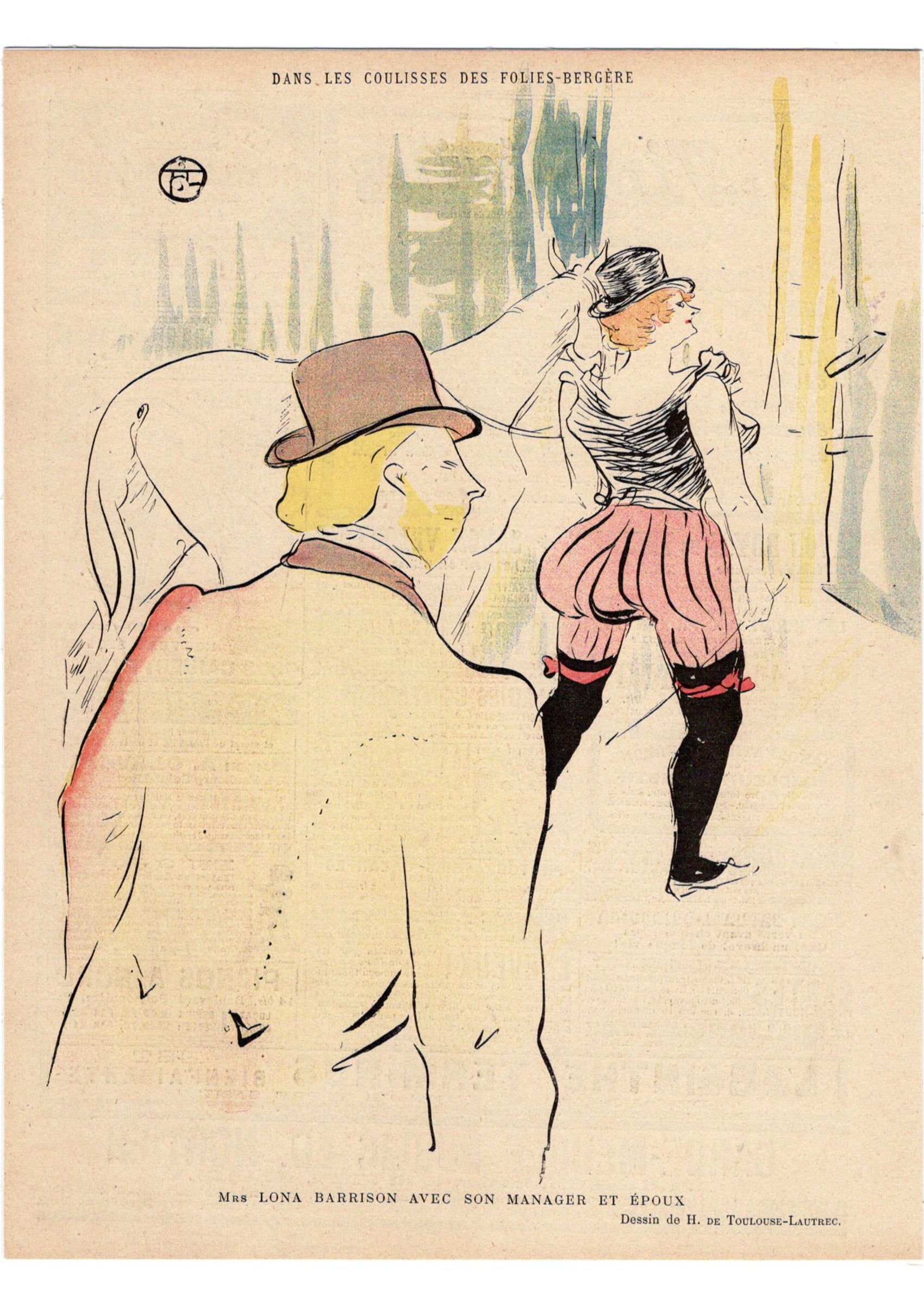 トゥールーズ=ロートレック ≪フォリ・ベルジェールの楽屋≫ 1897年 リール誌裏表紙