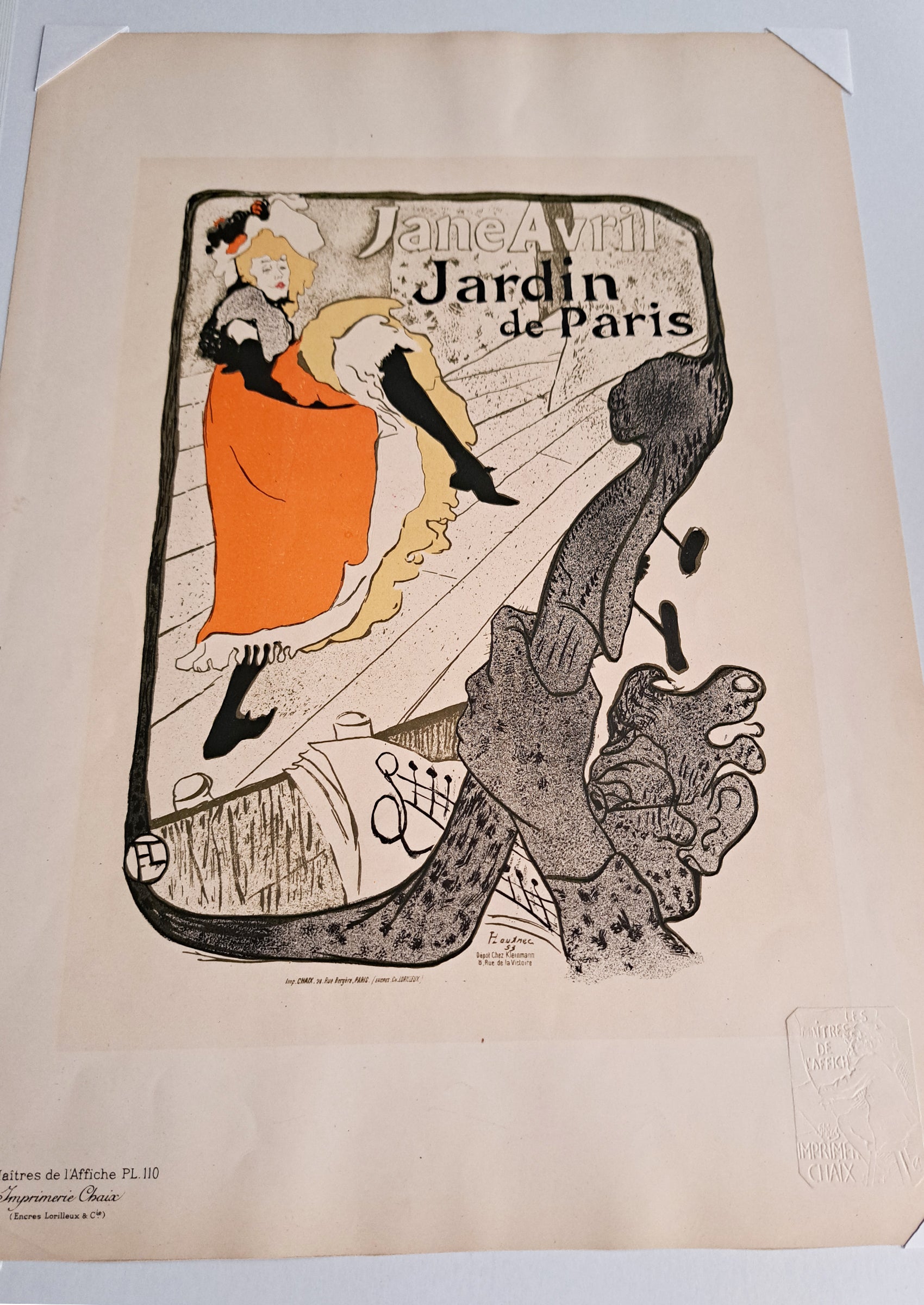 Toulouse-Lautrec "Jane Avril" (from Les Maîtres de l'Affiche) (former collection of the Rouen School of Fine Arts)