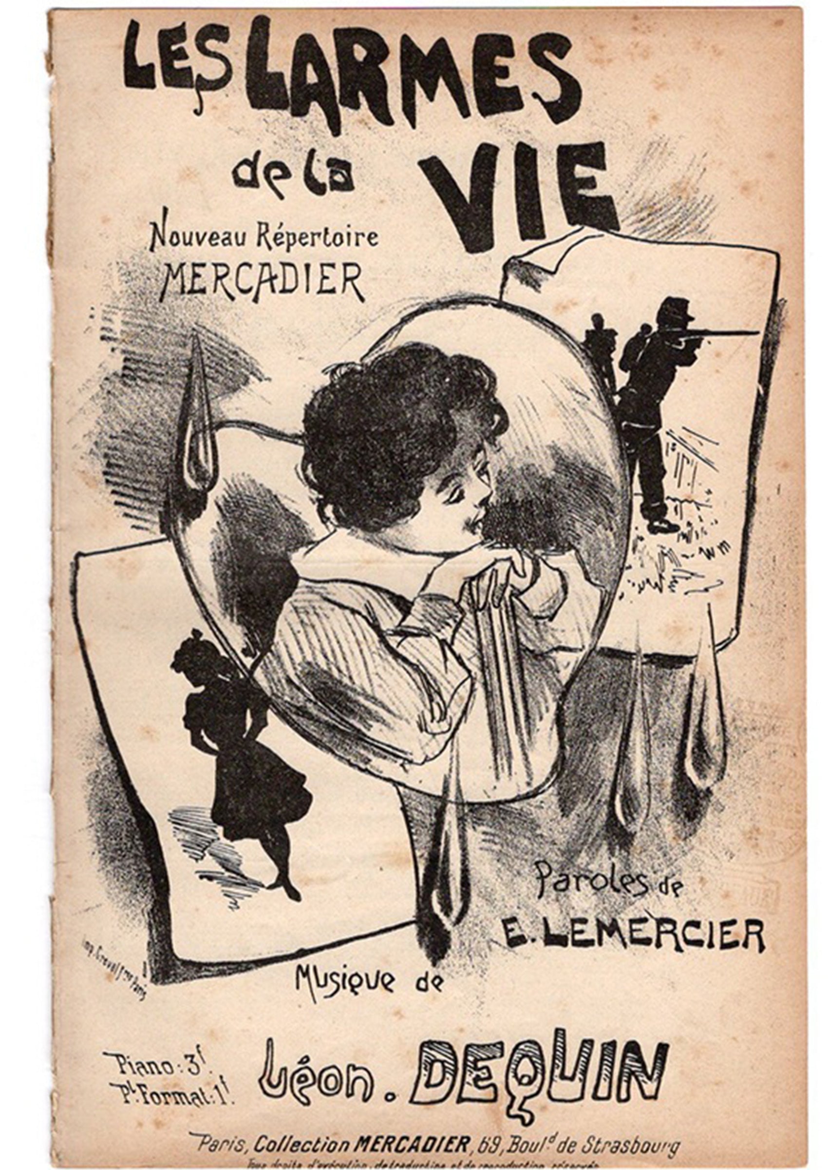 ≪人生の涙(Les Larmes de la Vie)≫ ca.1900年 シャンソン楽譜