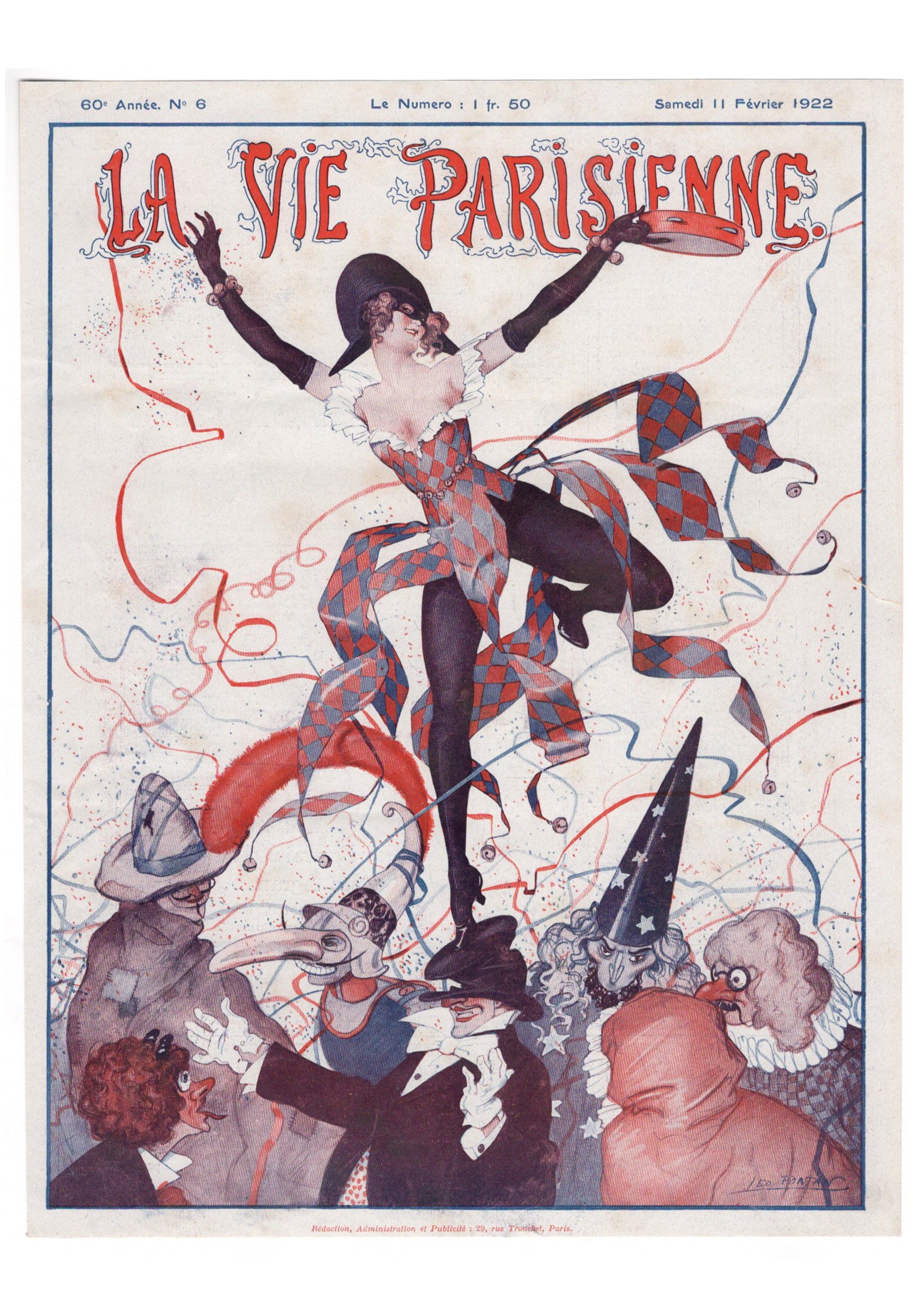 レオ・フォンタン  ≪カーニバル≫ 1922年 『ラ・ヴィ・パリジェンヌ』表紙
