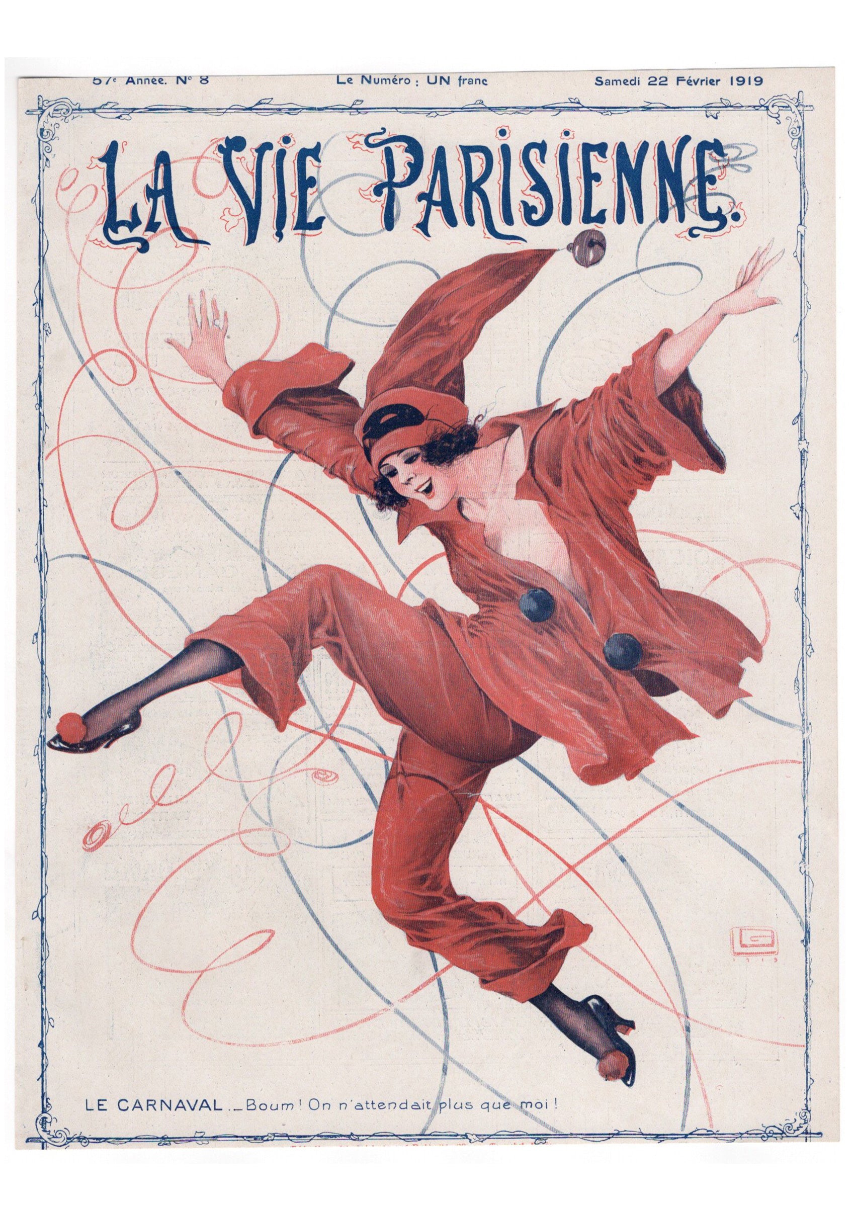 ジョルジュ・レオネック  ≪カーニバル≫ 1919年 『ラ・ヴィ・パリジェンヌ』表紙