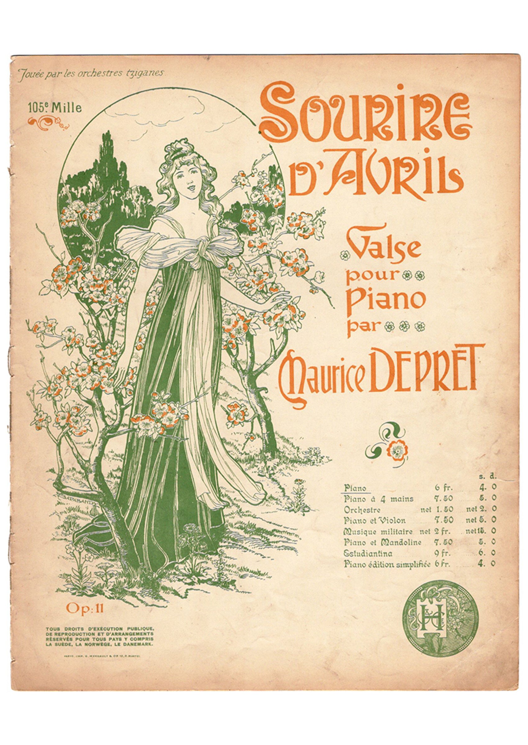 ≪四月の微笑み(Sourire d'Avril)≫ 1898年 ピアノワルツ楽譜