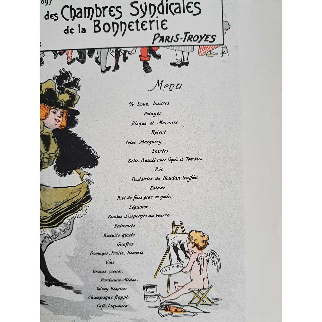 ベル・エポックのフランス料理コースメニュー(1897年)≪パリ・トロアメリヤス工業経営組合25周年記念≫
