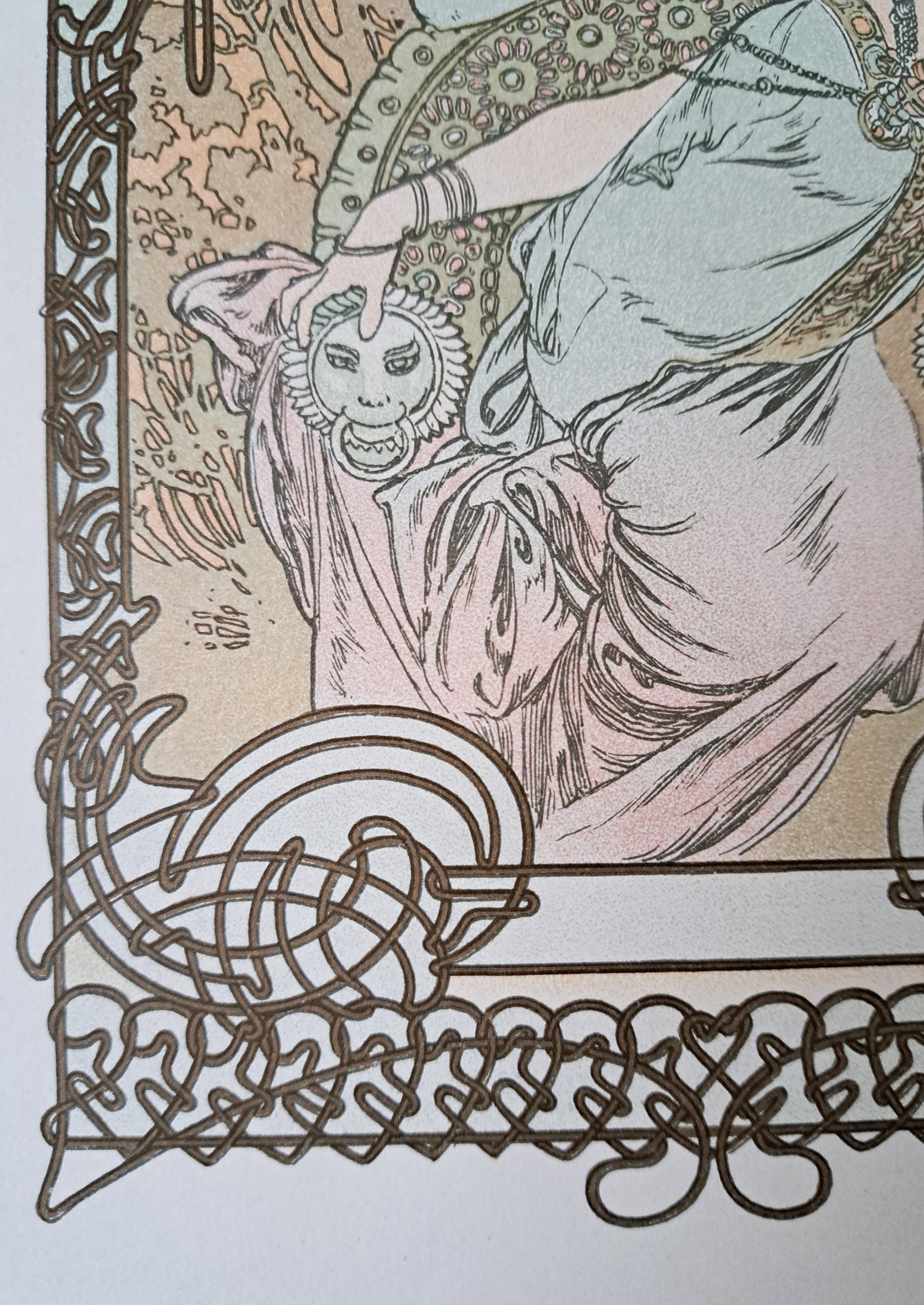 Lithograph, front cover illustration for Part 1 of Alphonse Mucha's "Ilse, Princess of Tripoli"