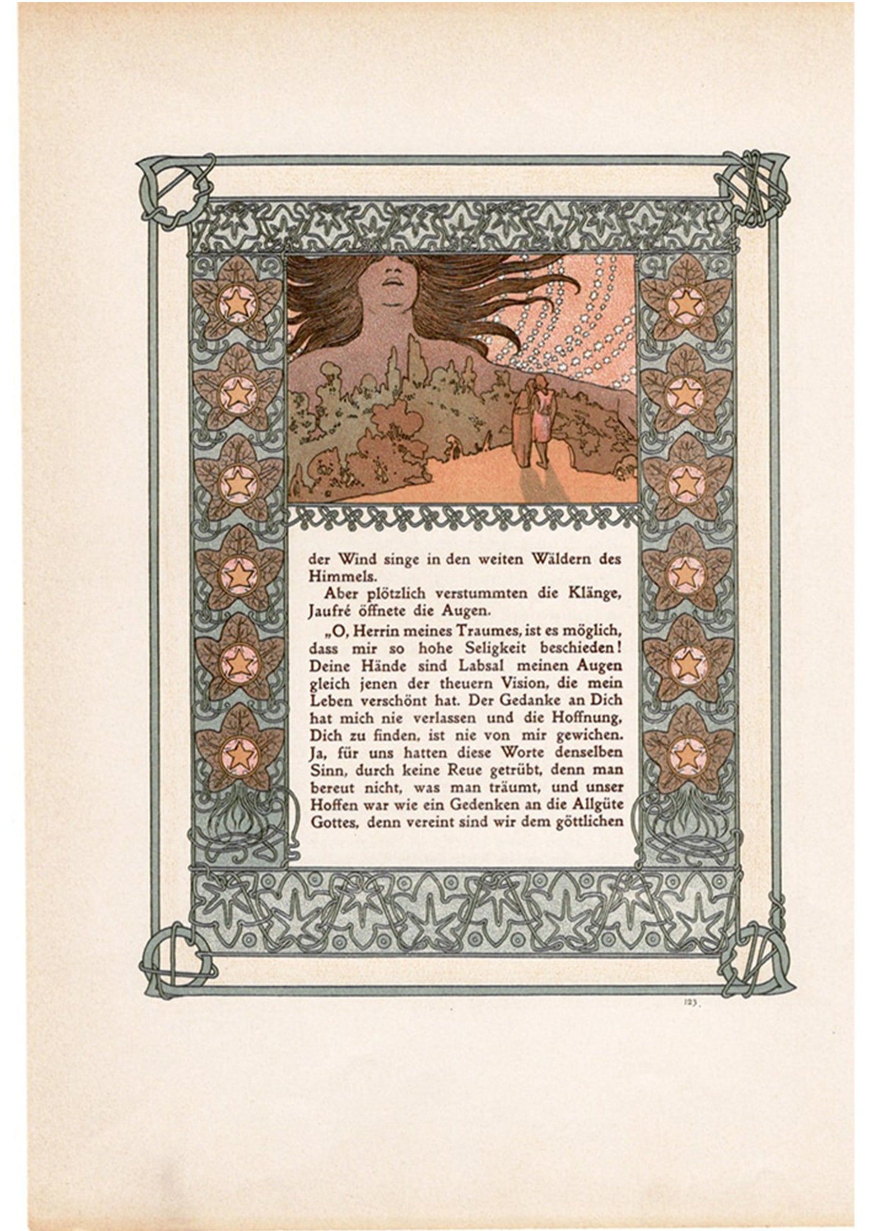 アルフォンス・ミュシャ『トリポリの姫君イルゼ』挿絵【第3部第3章】(両面 No.123&124)