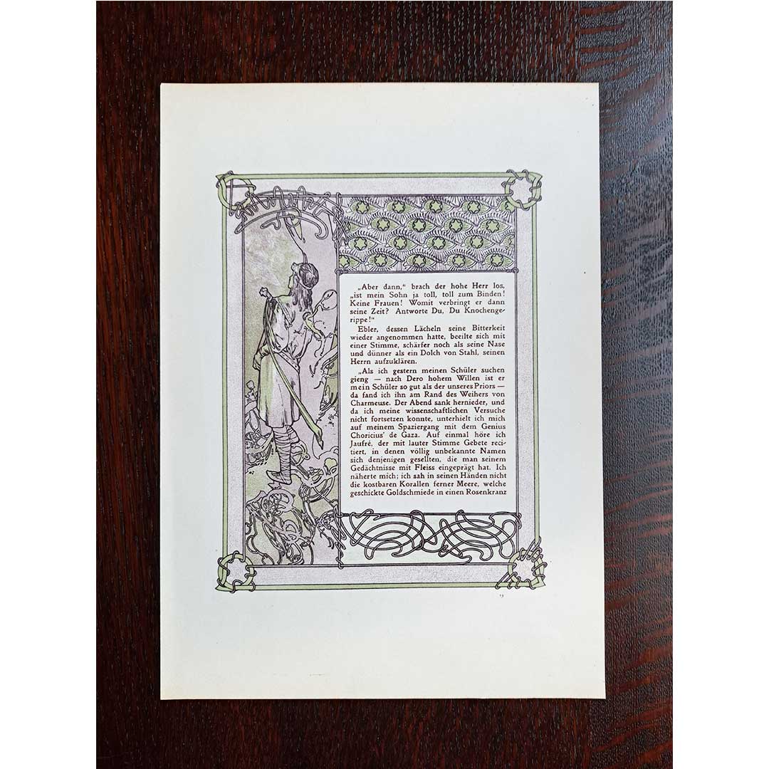 アルフォンス・ミュシャ『トリポリの姫君イルゼ』挿絵【第1部第1章ラスト】(両面 No.13&14)