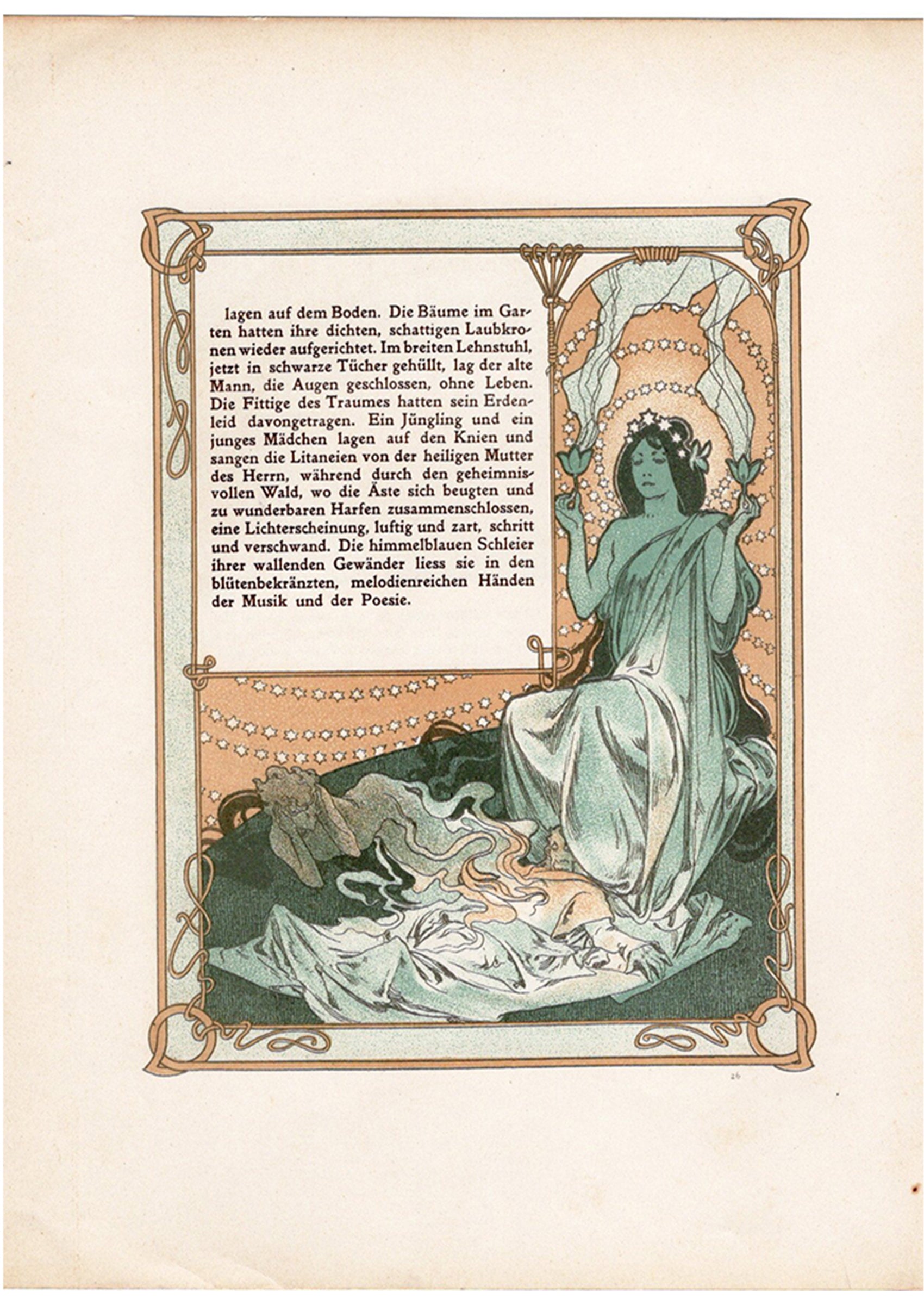 アルフォンス・ミュシャ『トリポリの姫君イルゼ』挿絵【第1部第2章ラスト】(両面 No.25&26)