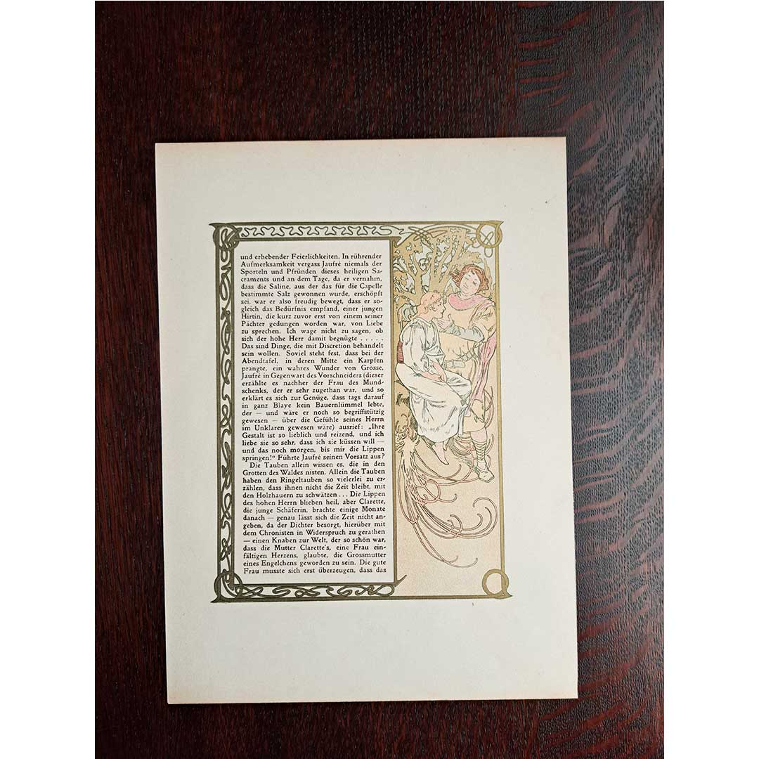 アルフォンス・ミュシャ『トリポリの姫君イルゼ』挿絵【第1部第1章】(両面 No.3&4)