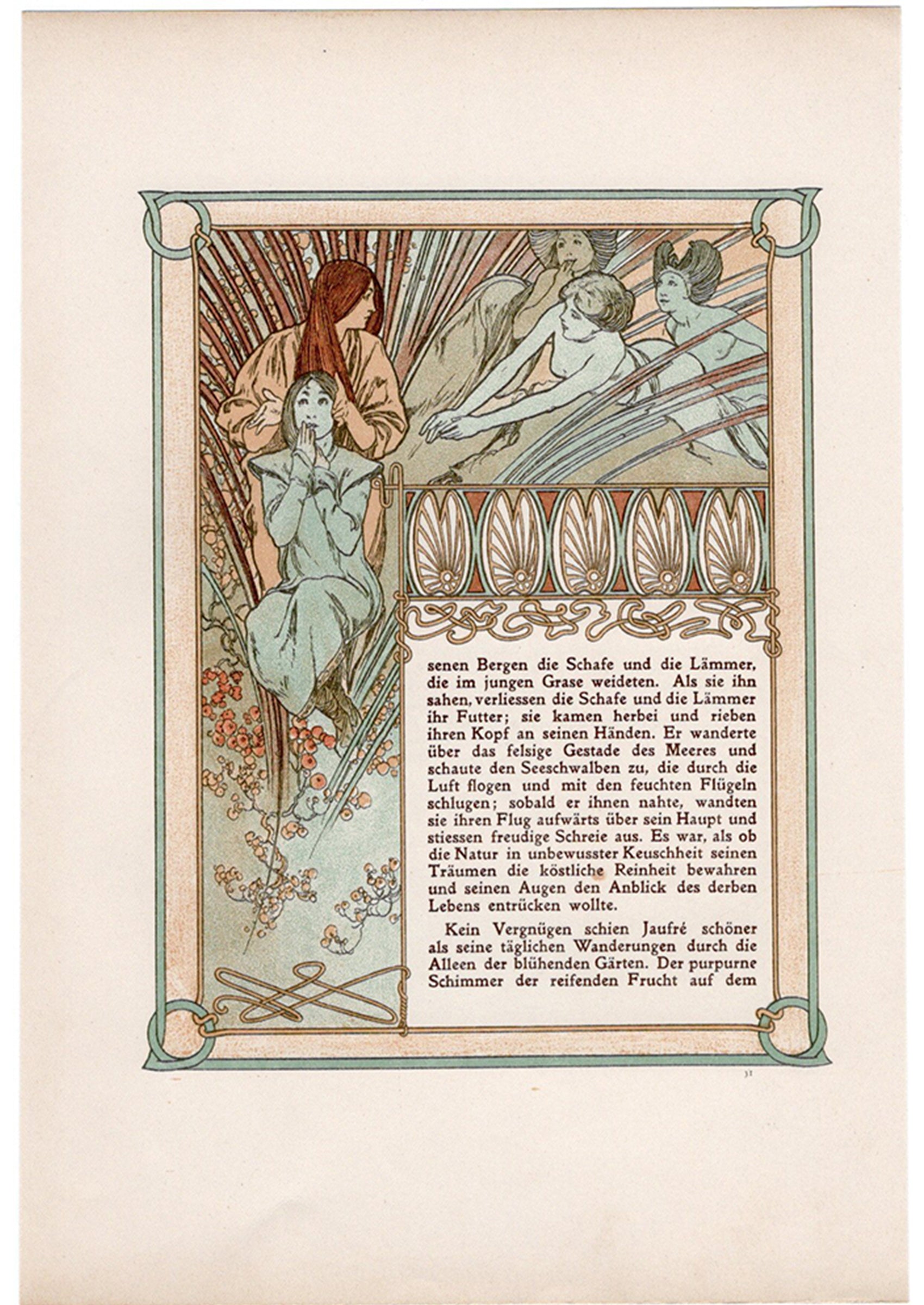 アルフォンス・ミュシャ『トリポリの姫君イルゼ』挿絵【第1部第3章】(両面 No.31&32)