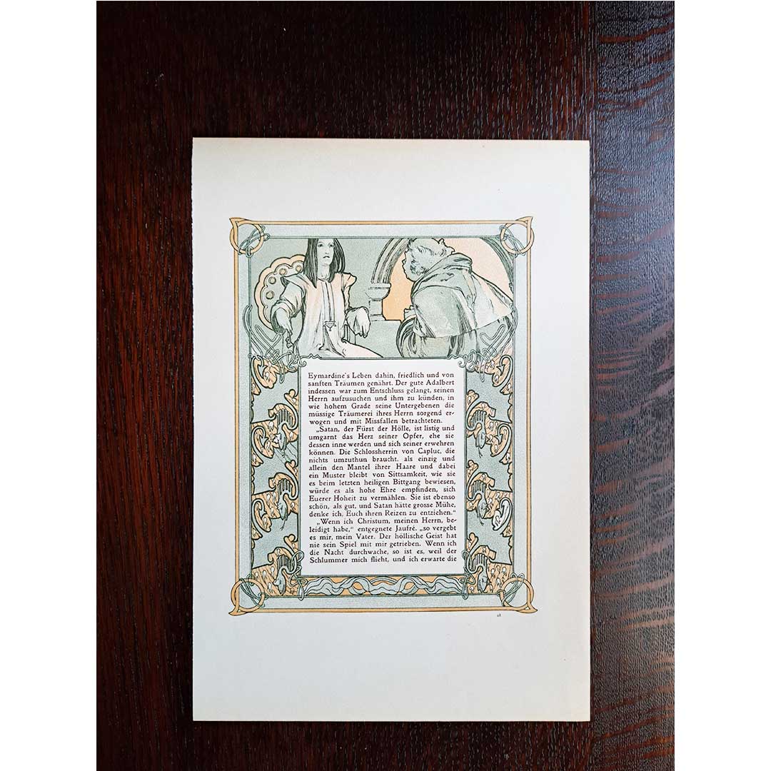 アルフォンス・ミュシャ『トリポリの姫君イルゼ』挿絵【第1部第4章】(両面 No.47&48)