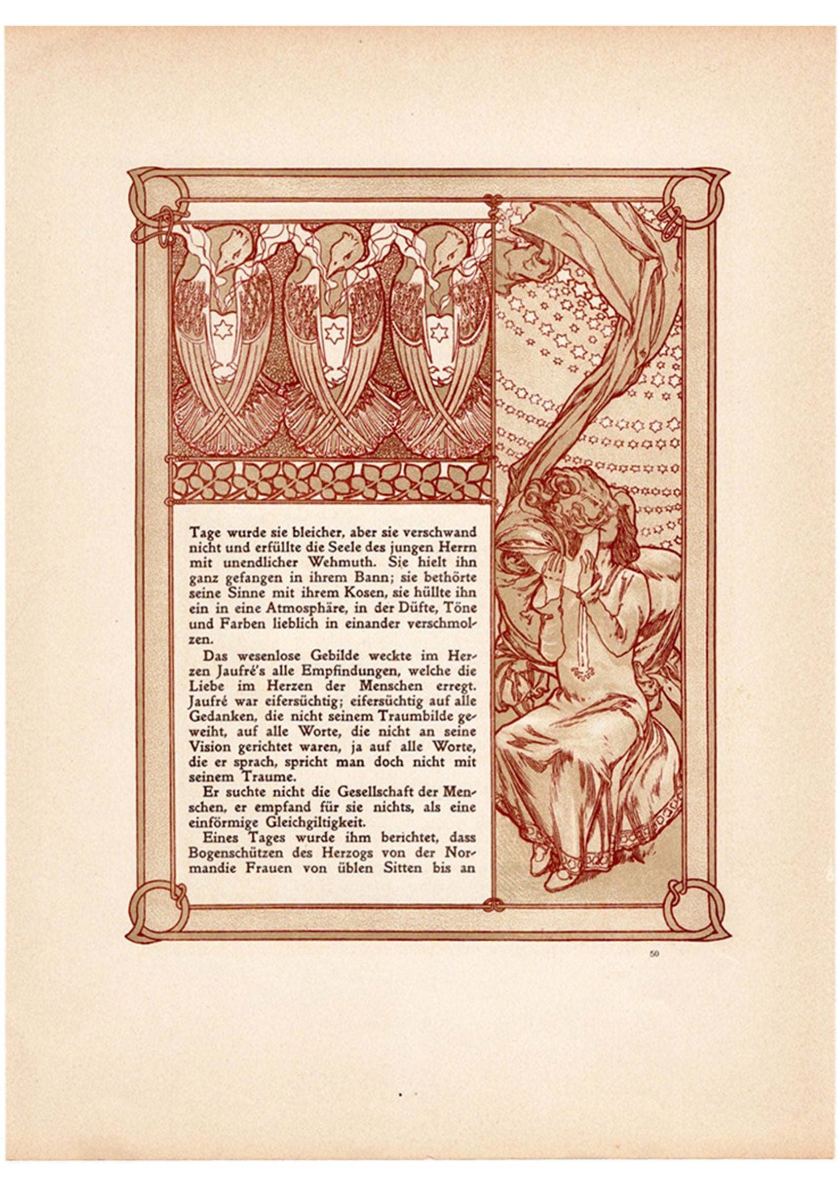 アルフォンス・ミュシャ『トリポリの姫君イルゼ』挿絵【第1部第4章】(両面 No.49&50)