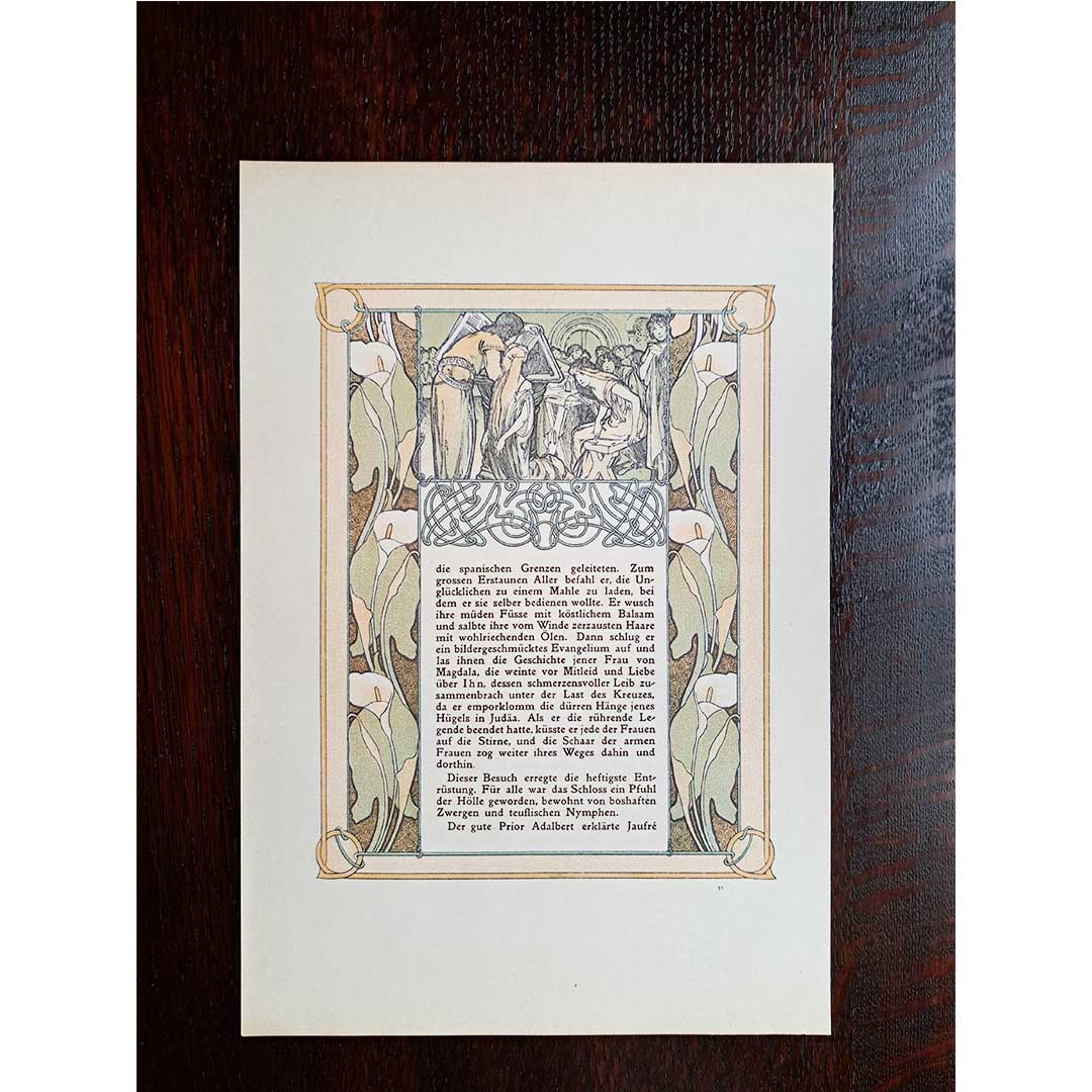 アルフォンス・ミュシャ『トリポリの姫君イルゼ』挿絵【第1部第4章ラスト】(両面 No.51&52)