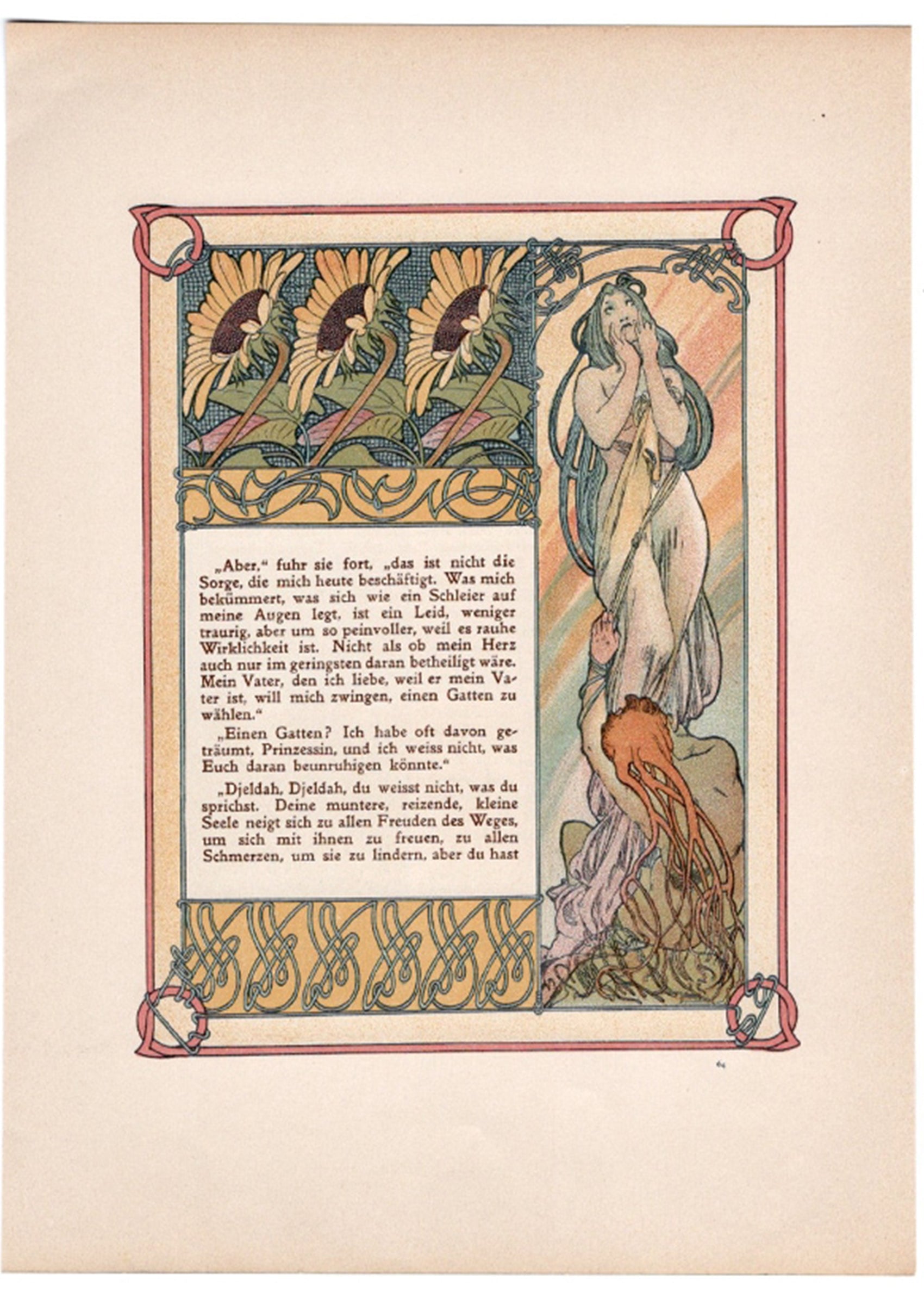 アルフォンス・ミュシャ『トリポリの姫君イルゼ』挿絵【第2部第1章】(両面 No.63&64)