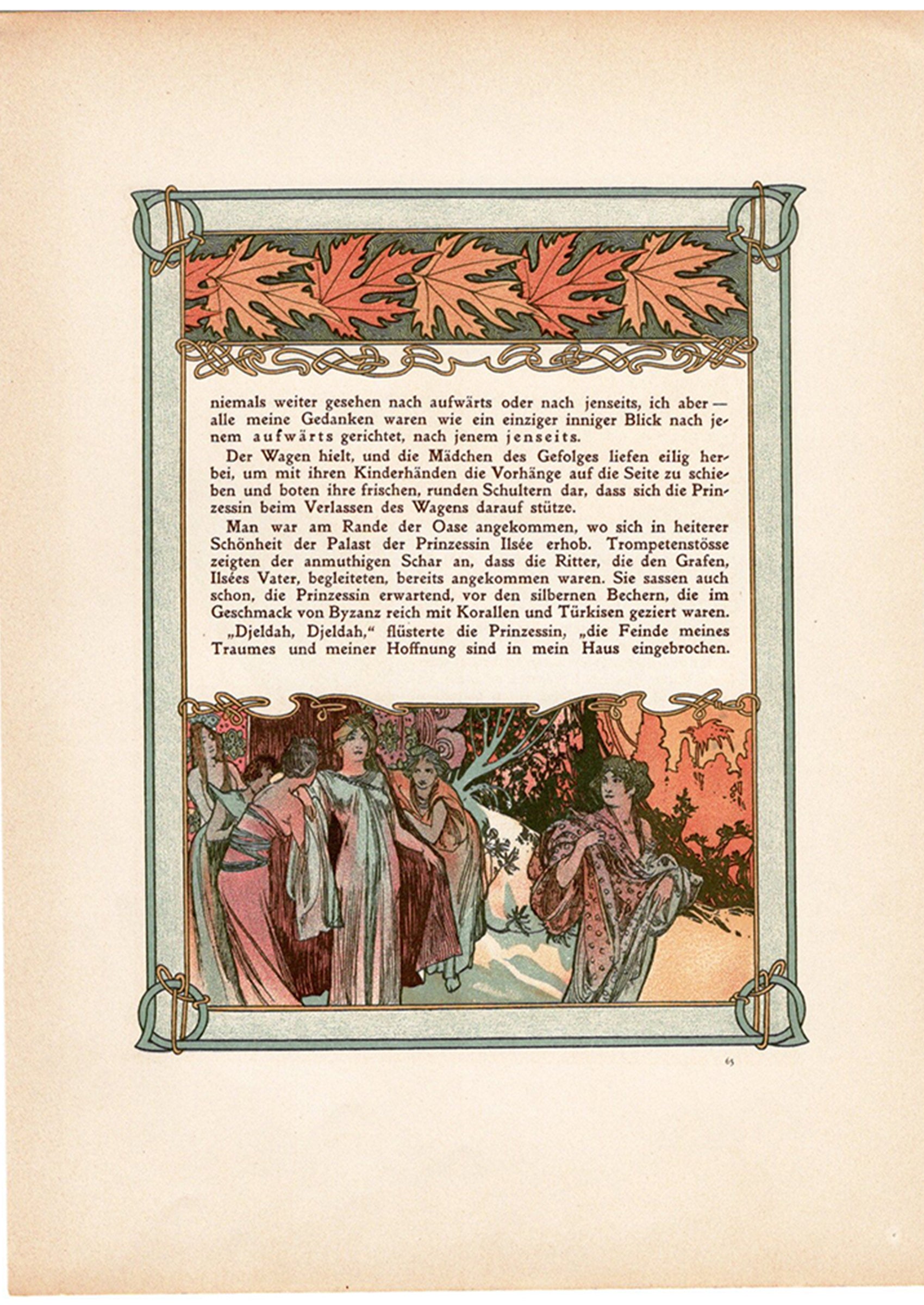 アルフォンス・ミュシャ『トリポリの姫君イルゼ』挿絵【第2部第1章ラスト】(両面 No.65&66)