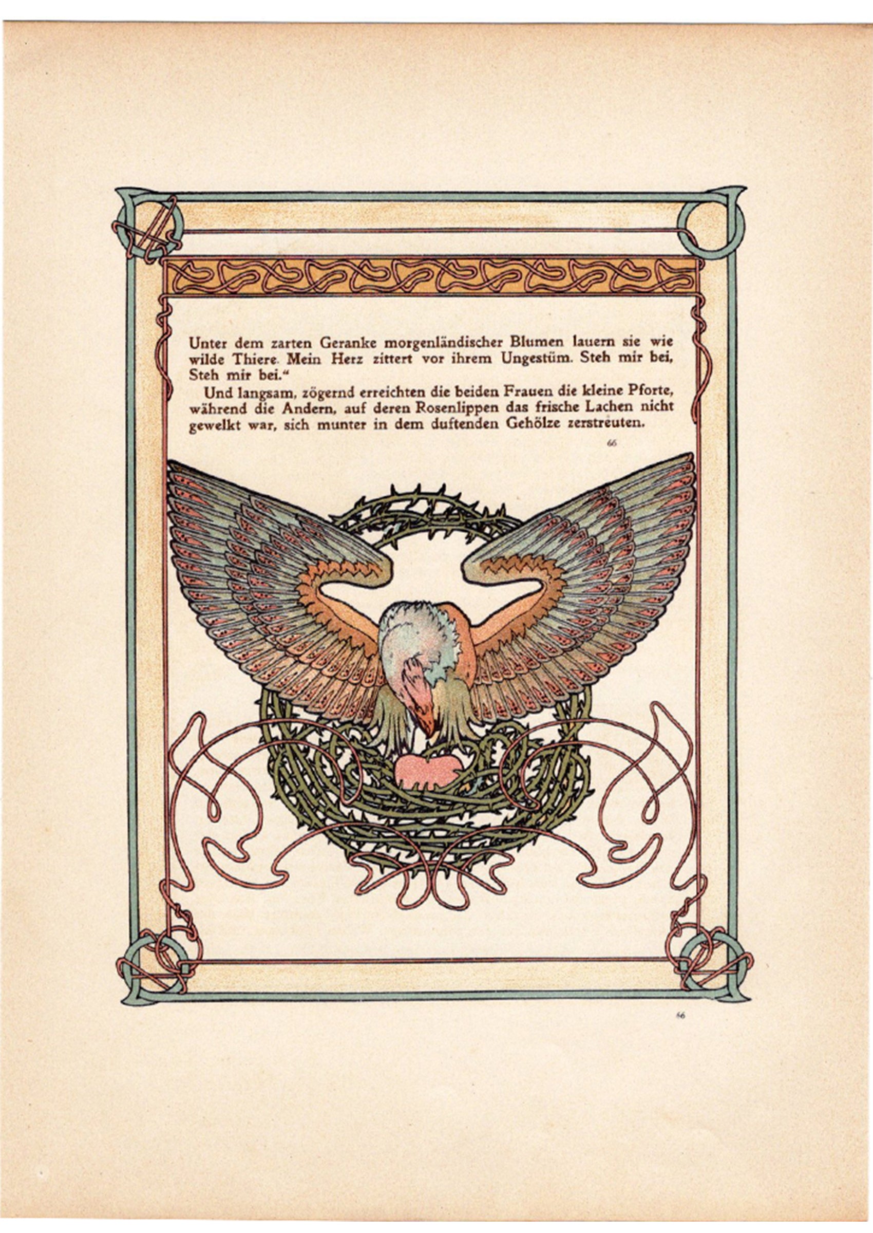 アルフォンス・ミュシャ『トリポリの姫君イルゼ』挿絵【第2部第1章ラスト】(両面 No.65&66)