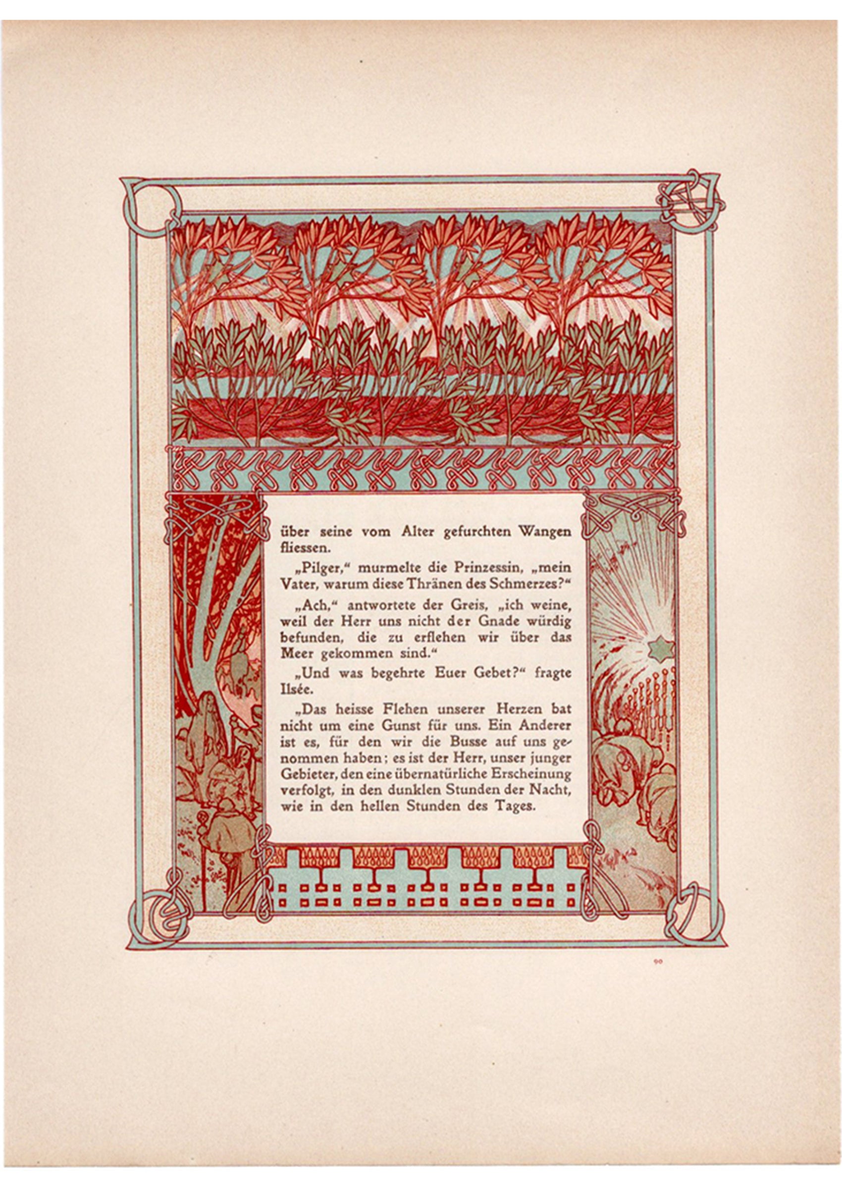 アルフォンス・ミュシャ『トリポリの姫君イルゼ』挿絵【第2部第3章】(両面 No.89&90)