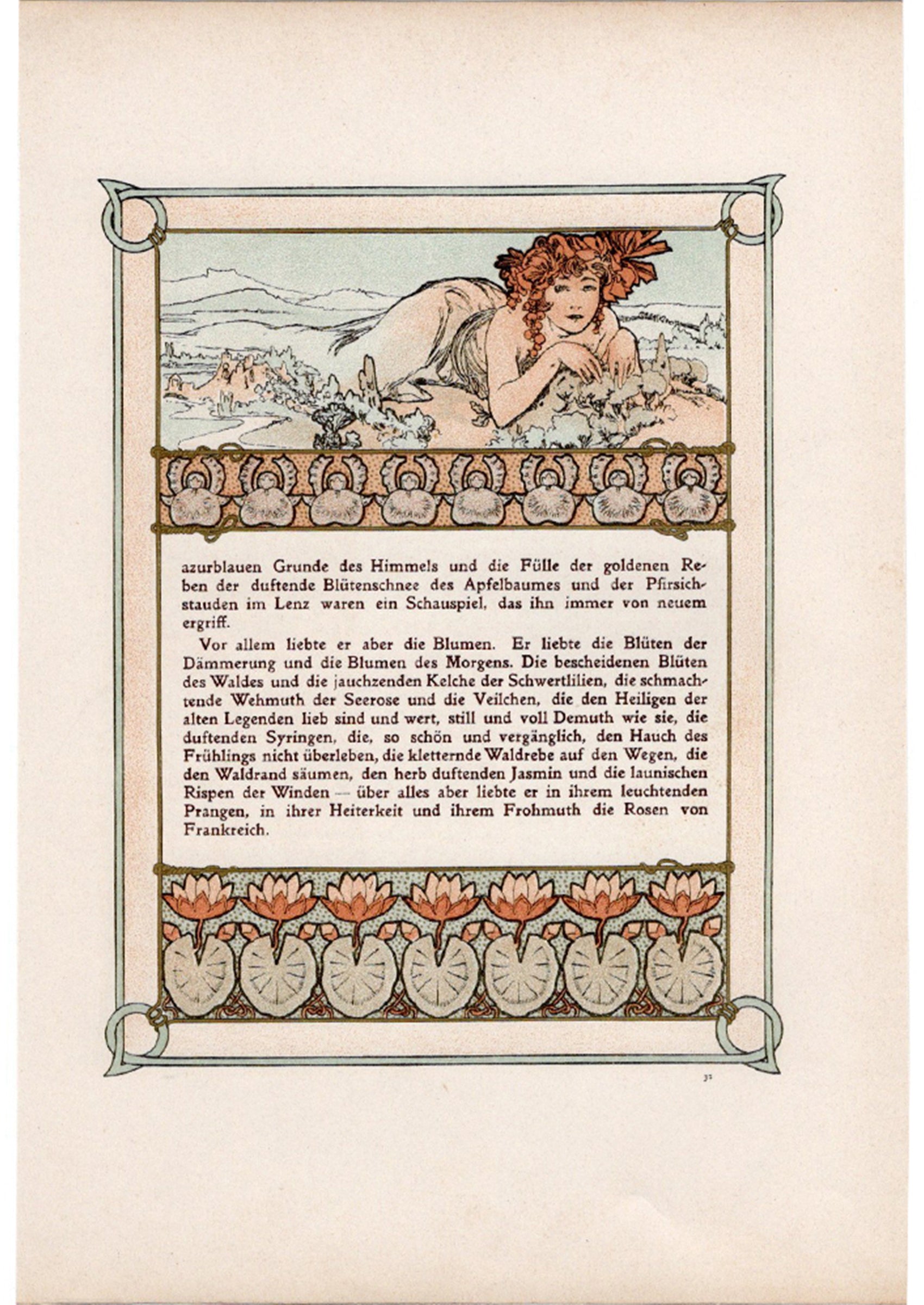 アルフォンス・ミュシャ『トリポリの姫君イルゼ』挿絵【第1部第3章】(両面 No.31&32)