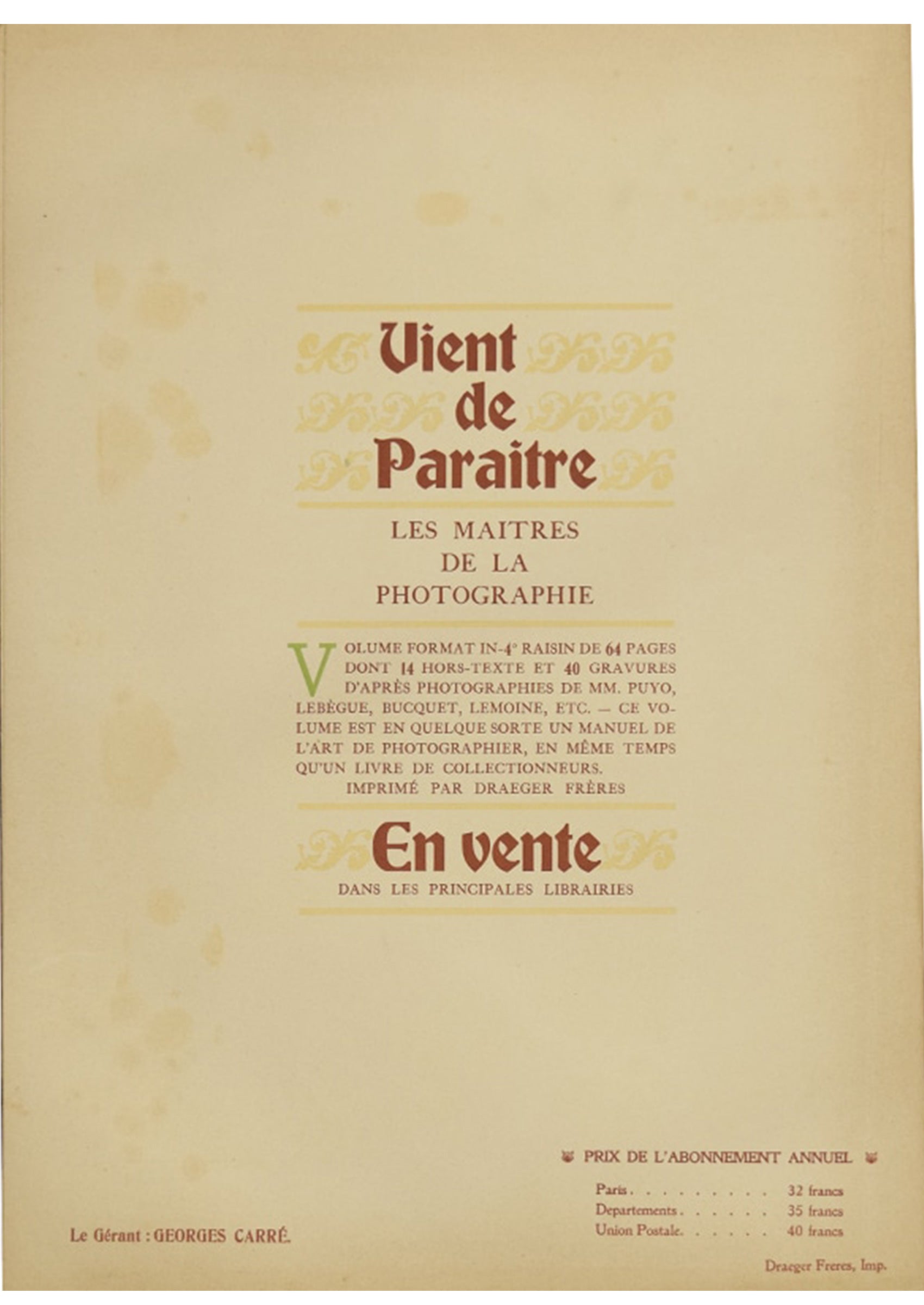 アルフォンス・ミュシャ ≪写真芸術 第10号 ポートフォリオ≫ 1900年 オリジナルポートフォリオ