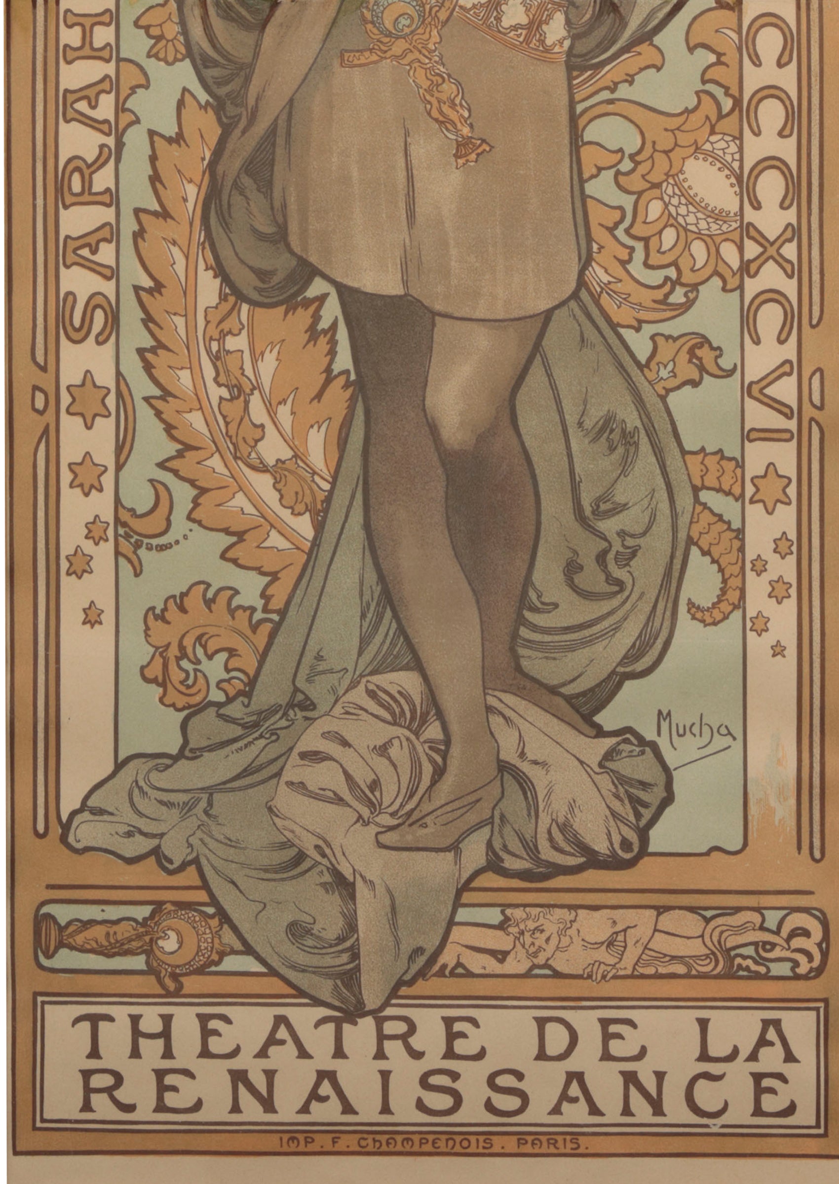 Alphonse Mucha "Lorenzo" Revised Edition 1897 Lithograph Poster