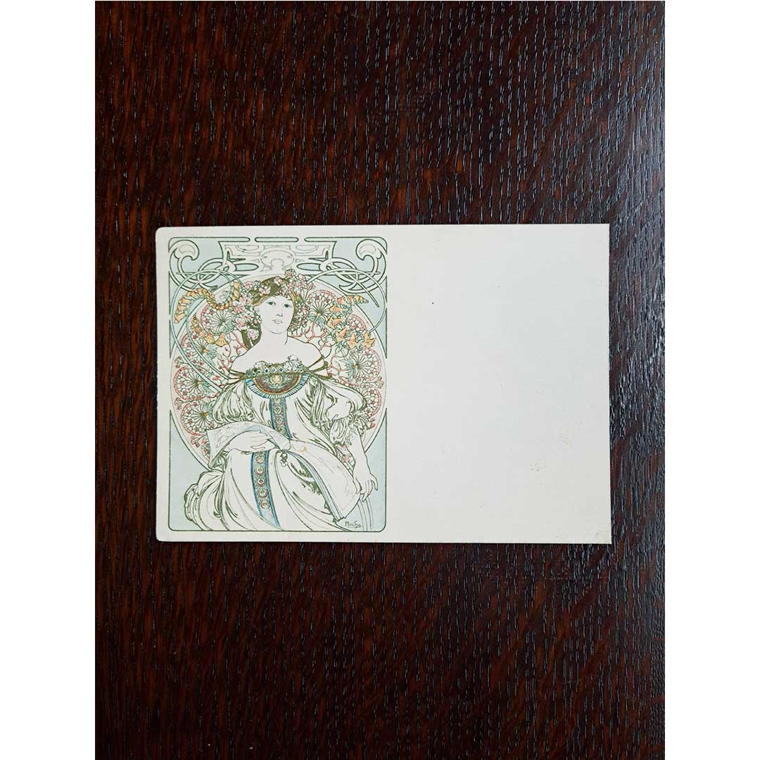 アルフォンス・ミュシャ ≪夢想≫ 1900年 アンティーク絵はがき