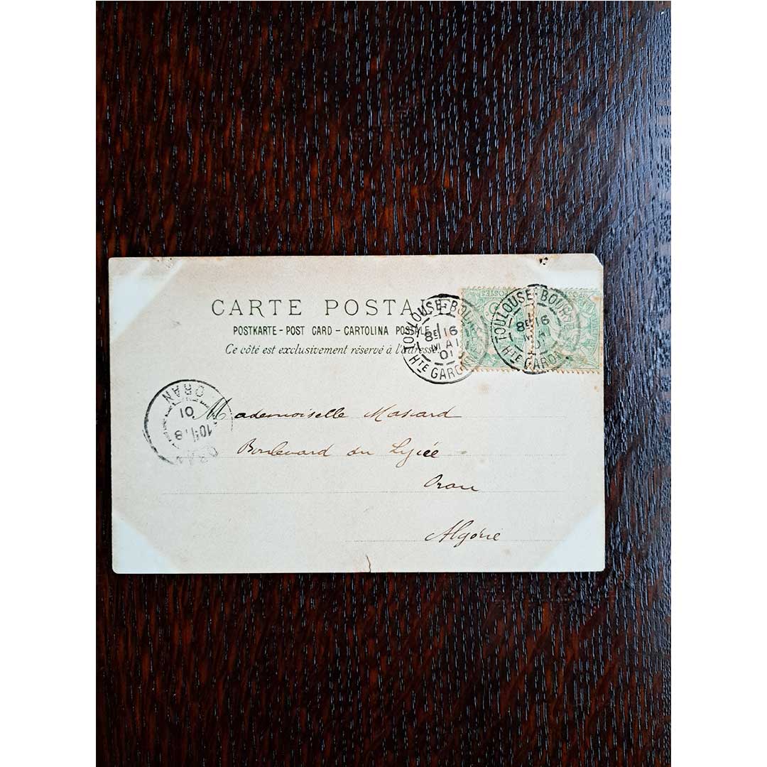 アルフォンス・ミュシャ ≪ココリコ≫ミュシャについて書かれた2通の手紙 1901年消印 アンティーク絵はがき