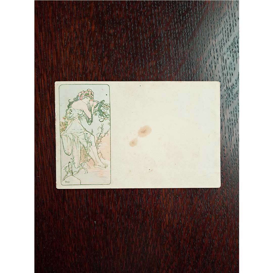 アルフォンス・ミュシャ ≪夏―四季≫ 1900年 アンティーク絵はがき