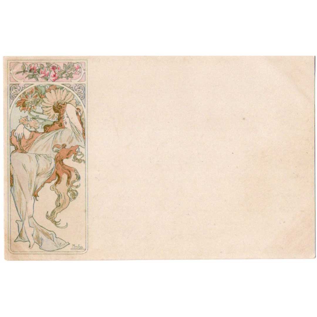 アルフォンス・ミュシャ ≪夏―四季≫ 1900年 アンティーク絵はがき