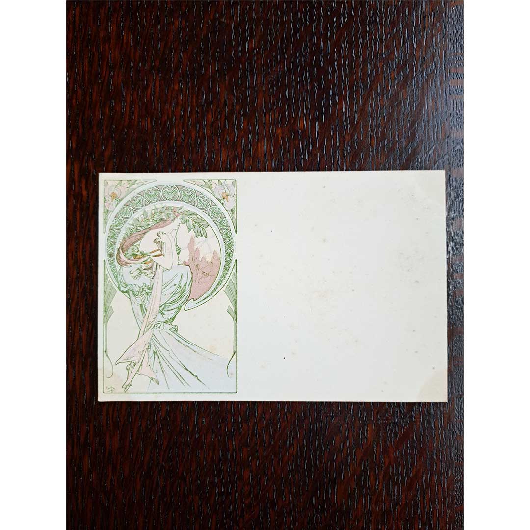 アルフォンス・ミュシャ ≪詩―四芸術≫ 1900年 アンティーク絵はがき