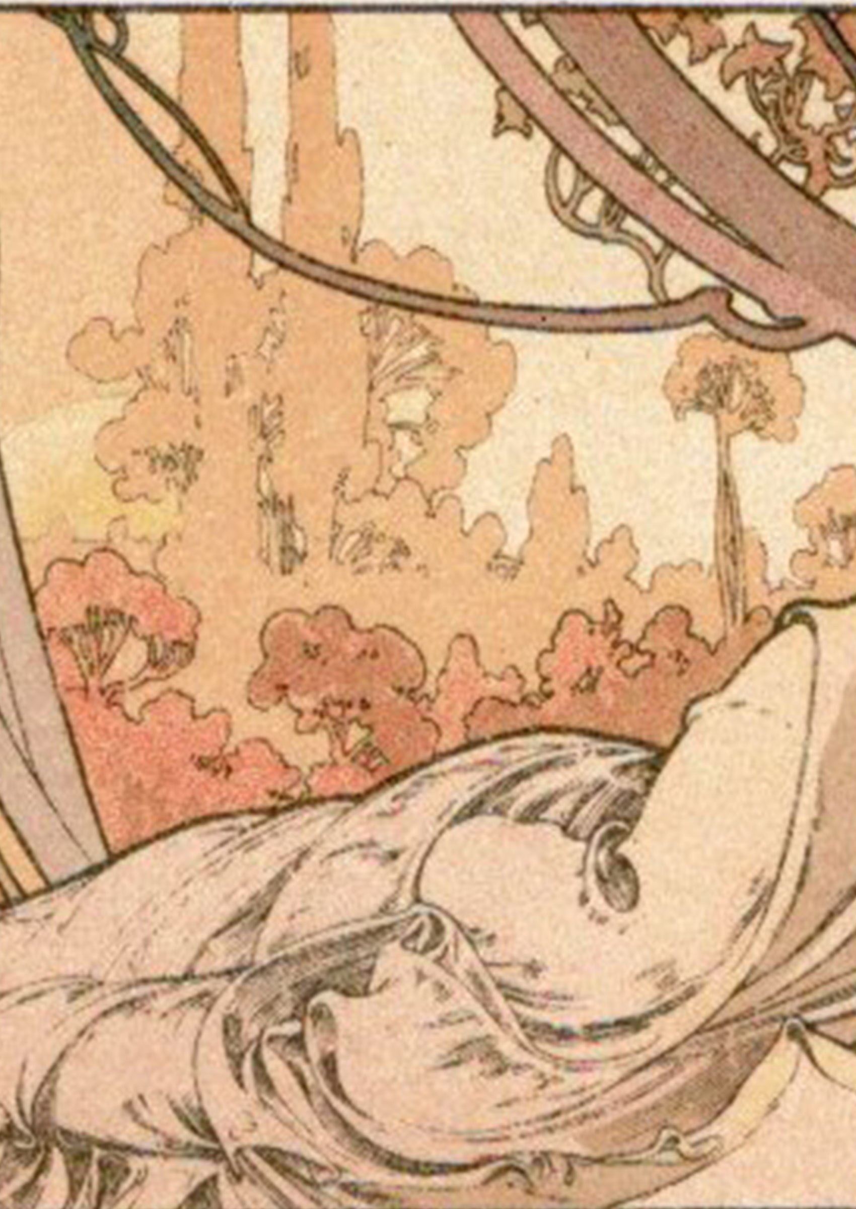 Alphonse Mucha "Twilight" circa 1900 Antique postcard