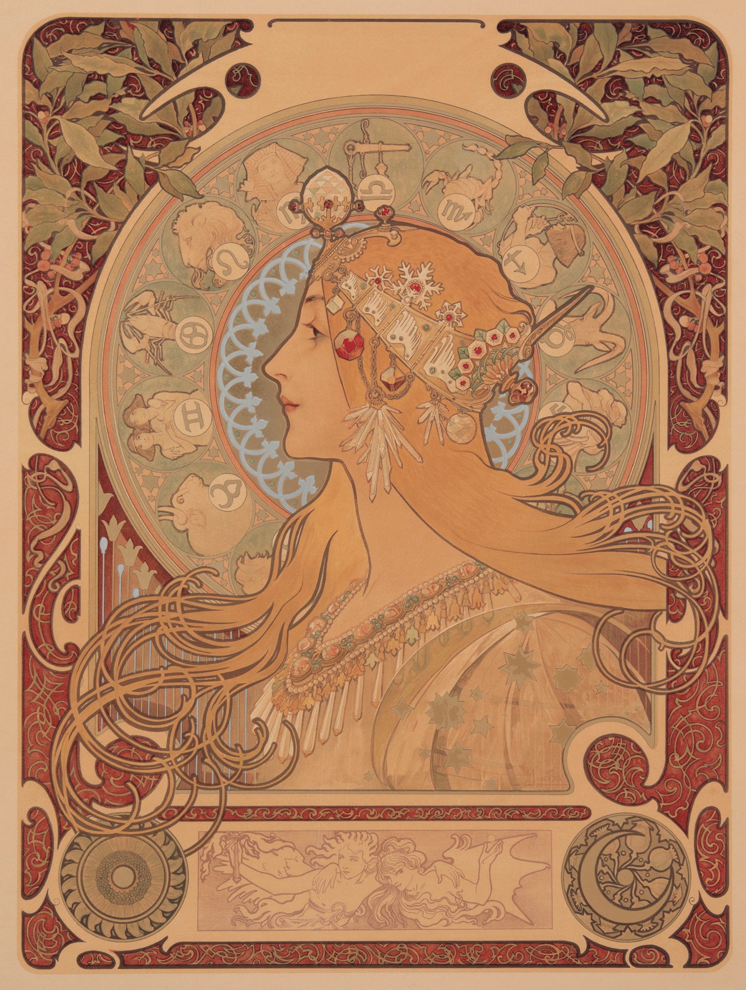 アルフォンス・ミュシャ ≪黄道十二宮≫ 1896年 リトグラフ