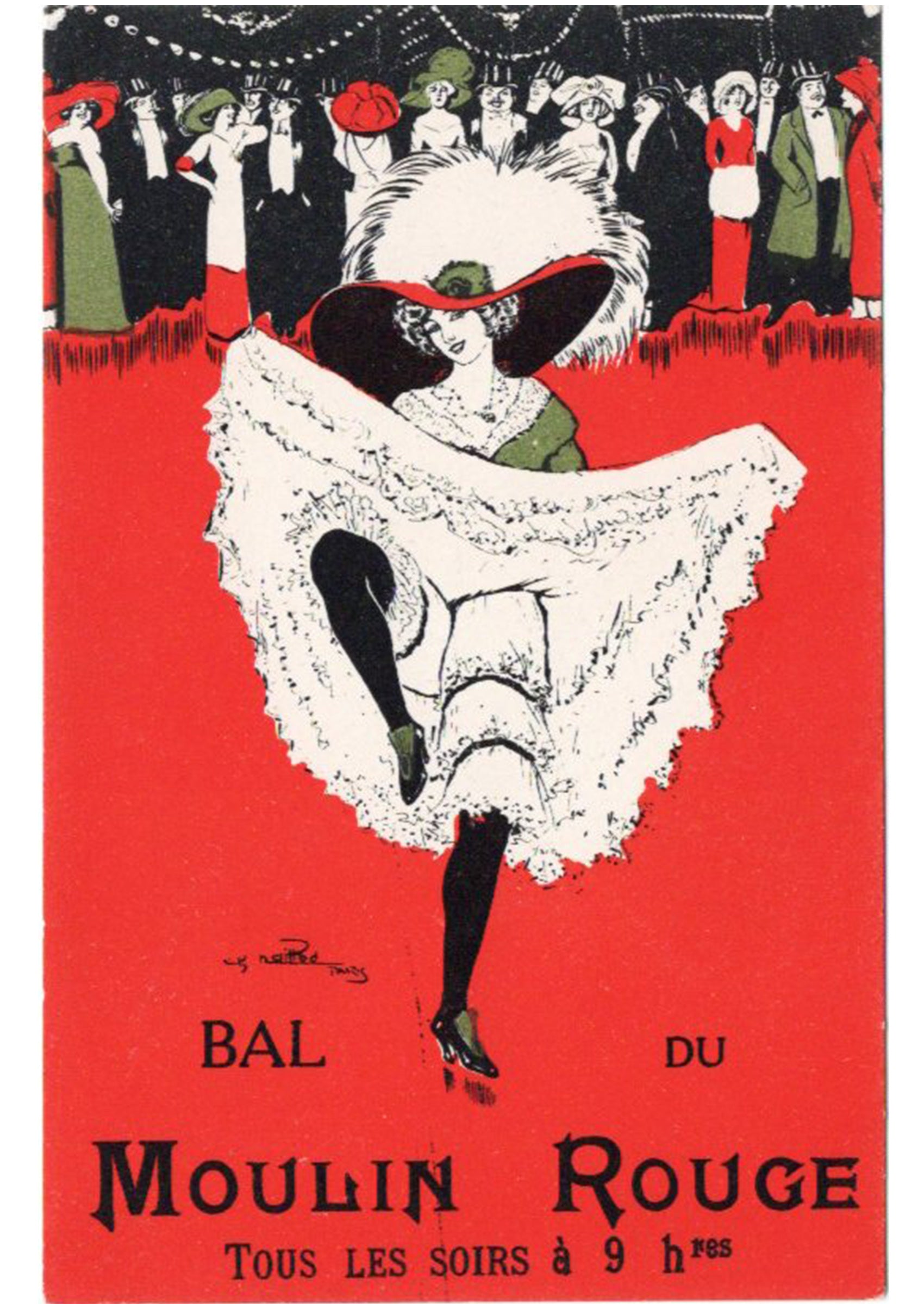 シャルル・ナイヨ  ≪ムーラン・ルージュの舞踏会≫ 1910年頃 アンティーク絵はがき