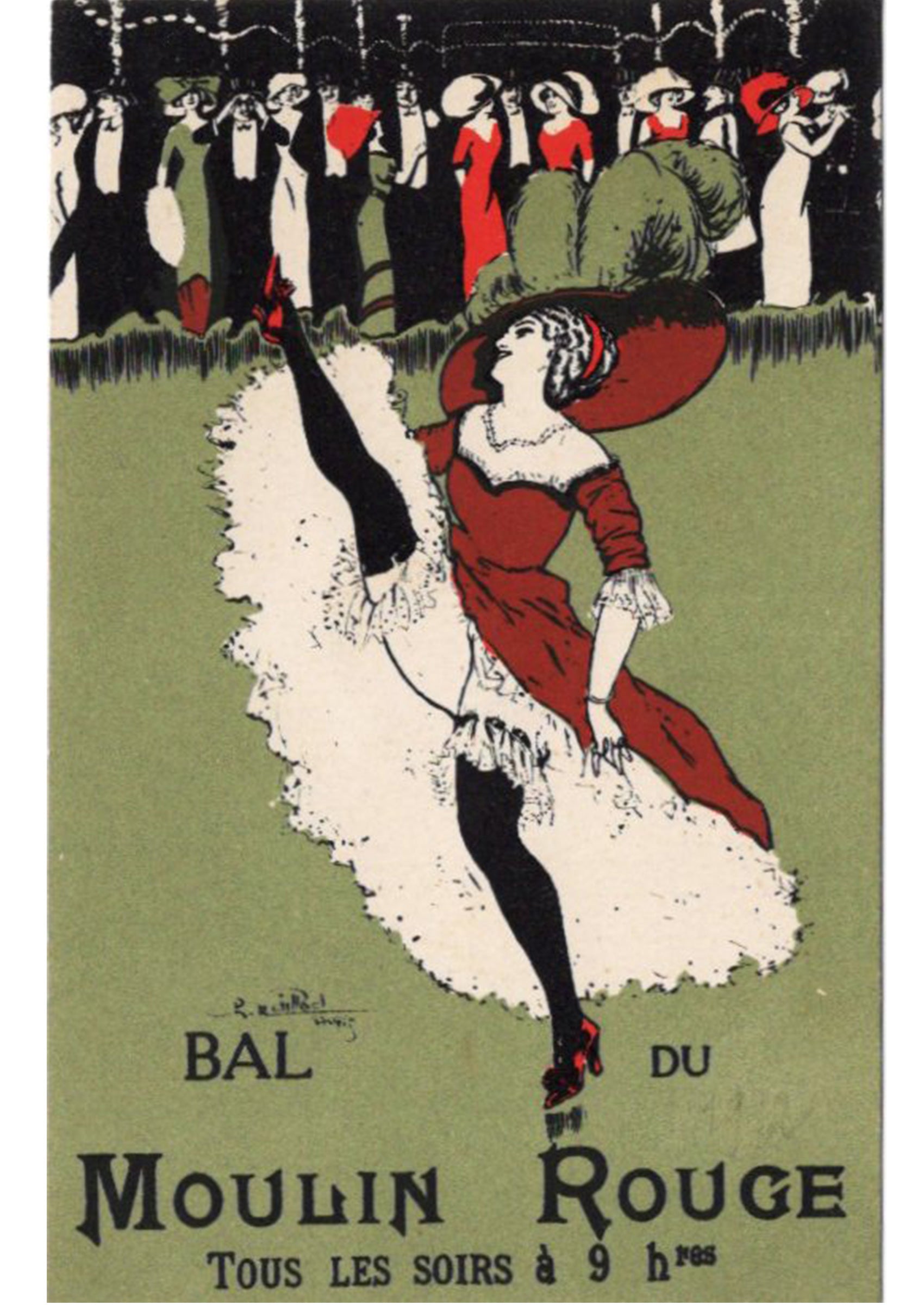 シャルル・ナイヨ ≪ムーラン・ルージュの舞踏会≫ 1910年頃 アンティーク絵はがき