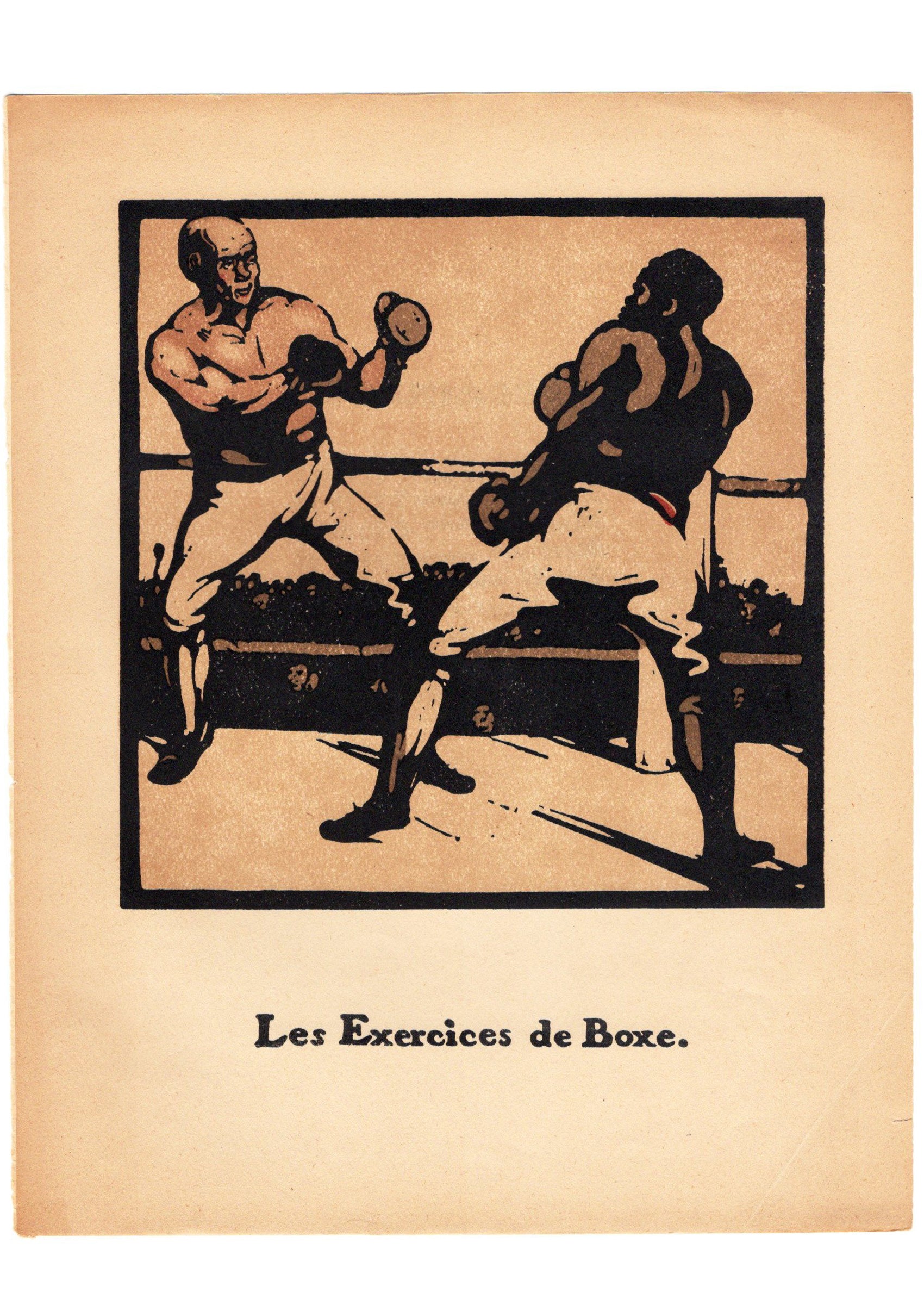 ウィリアム・ニコルソン≪ボクシングの練習≫ 1898年 『12か月カレンダー連作』より