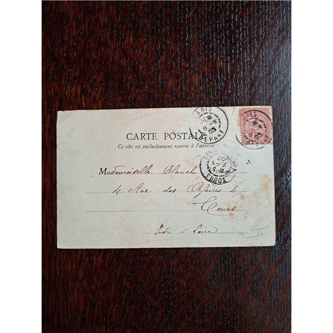 "Moulin de la Galette, Paris" | Antique photo postcard postmarked in 1903