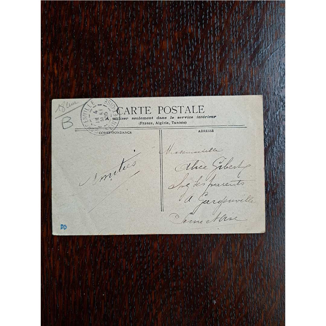 《パリ クリシー広場のモンセー像》| 1905年消印 アンティーク写真絵はがき