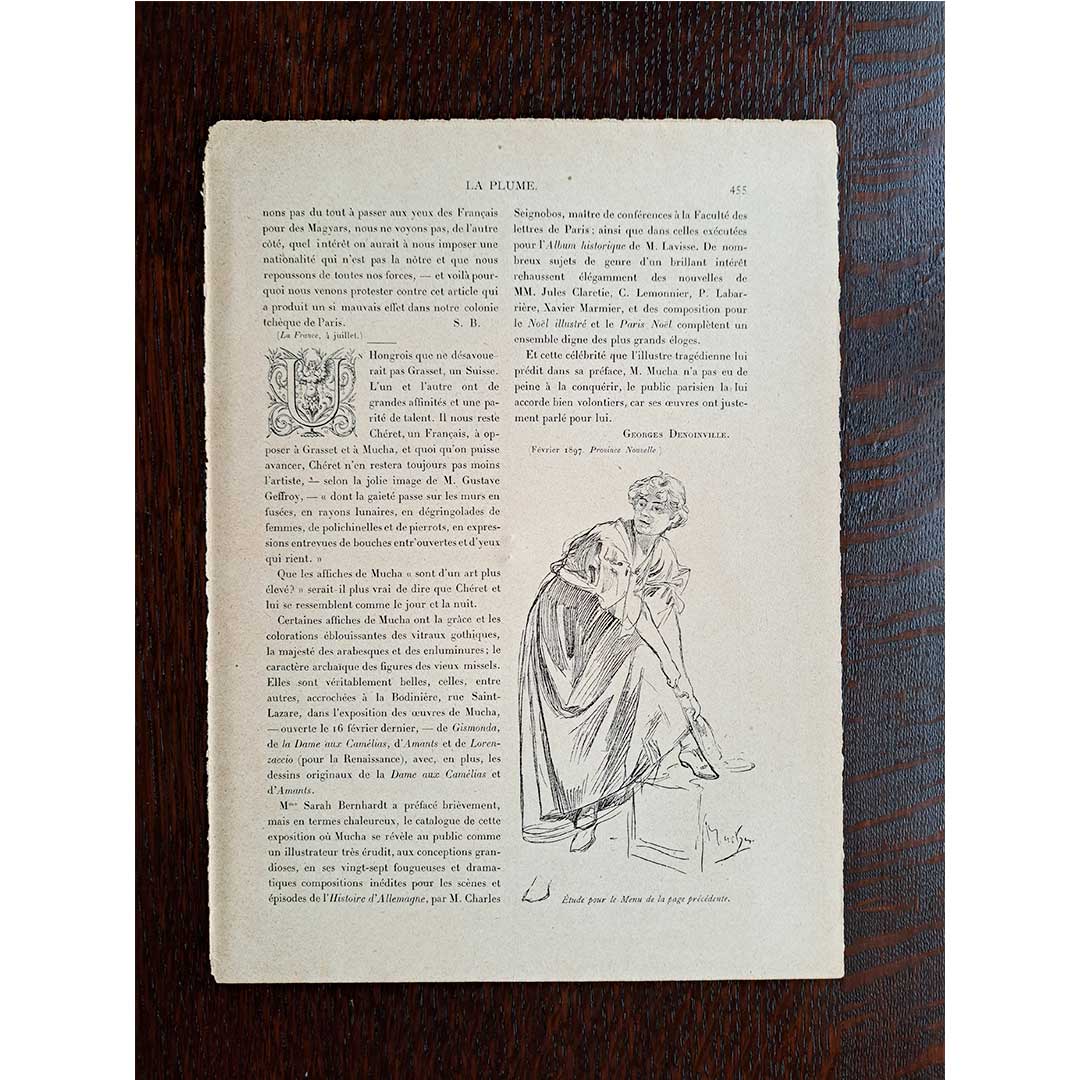 Alphonse Mucha's "Biscuit Poster Design" and "Menu Study"