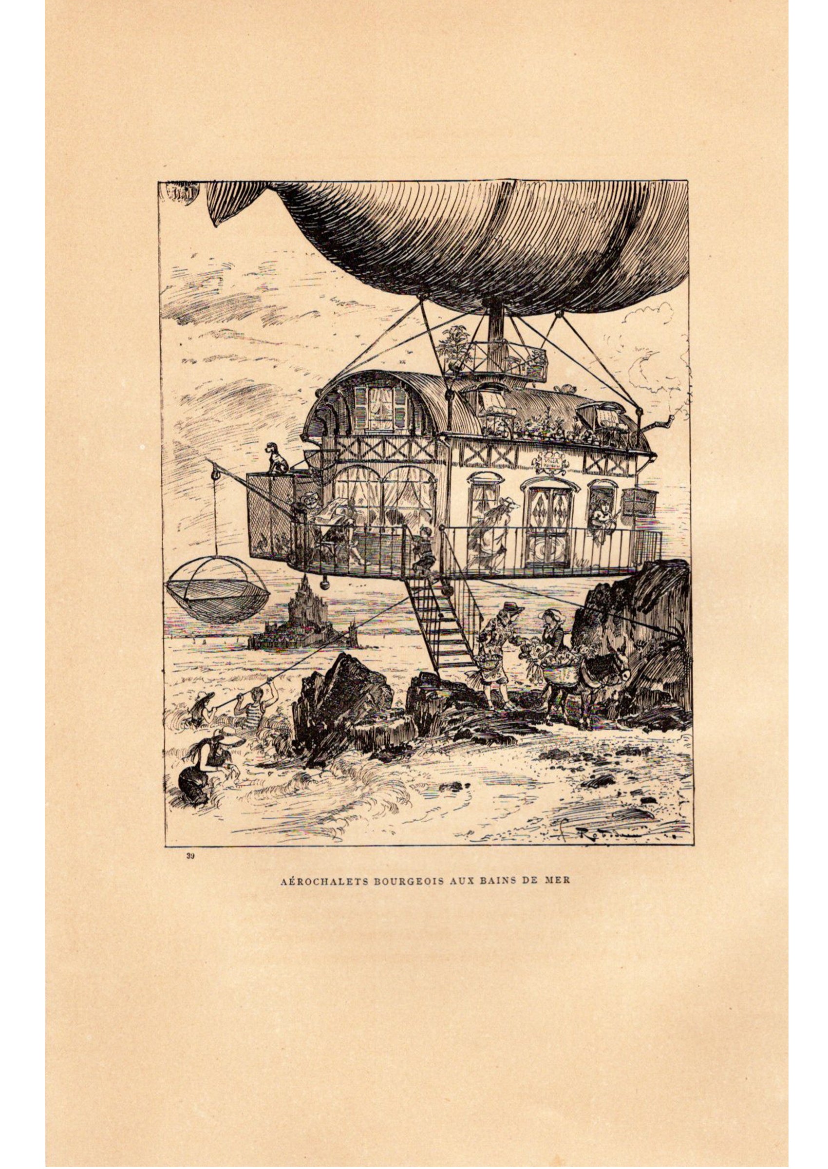 アルベール・ロビダの挿絵≪飛行別荘≫『20世紀』スキャン画像