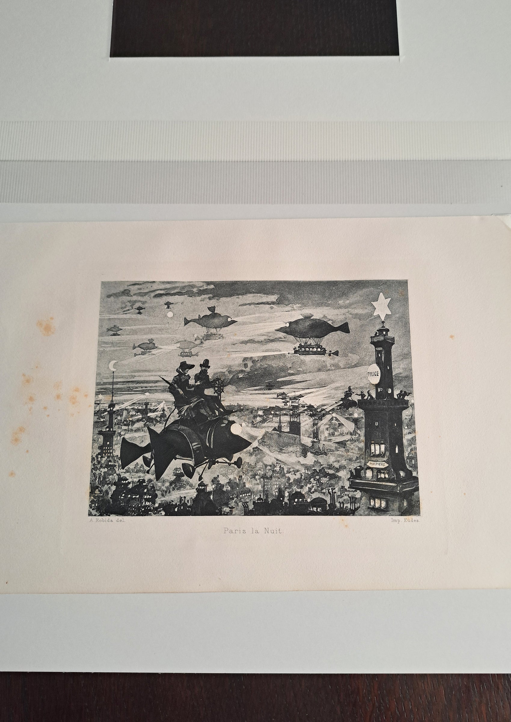 アルベール・ロビダの挿絵≪パリの夜≫『20世紀』俯瞰写真