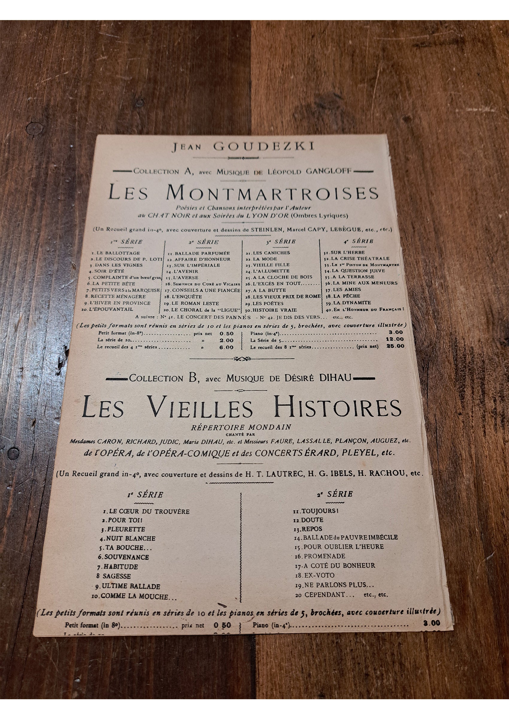 ≪月をみて(Il faut voir la lune)≫ 1893年 シャンソン楽譜