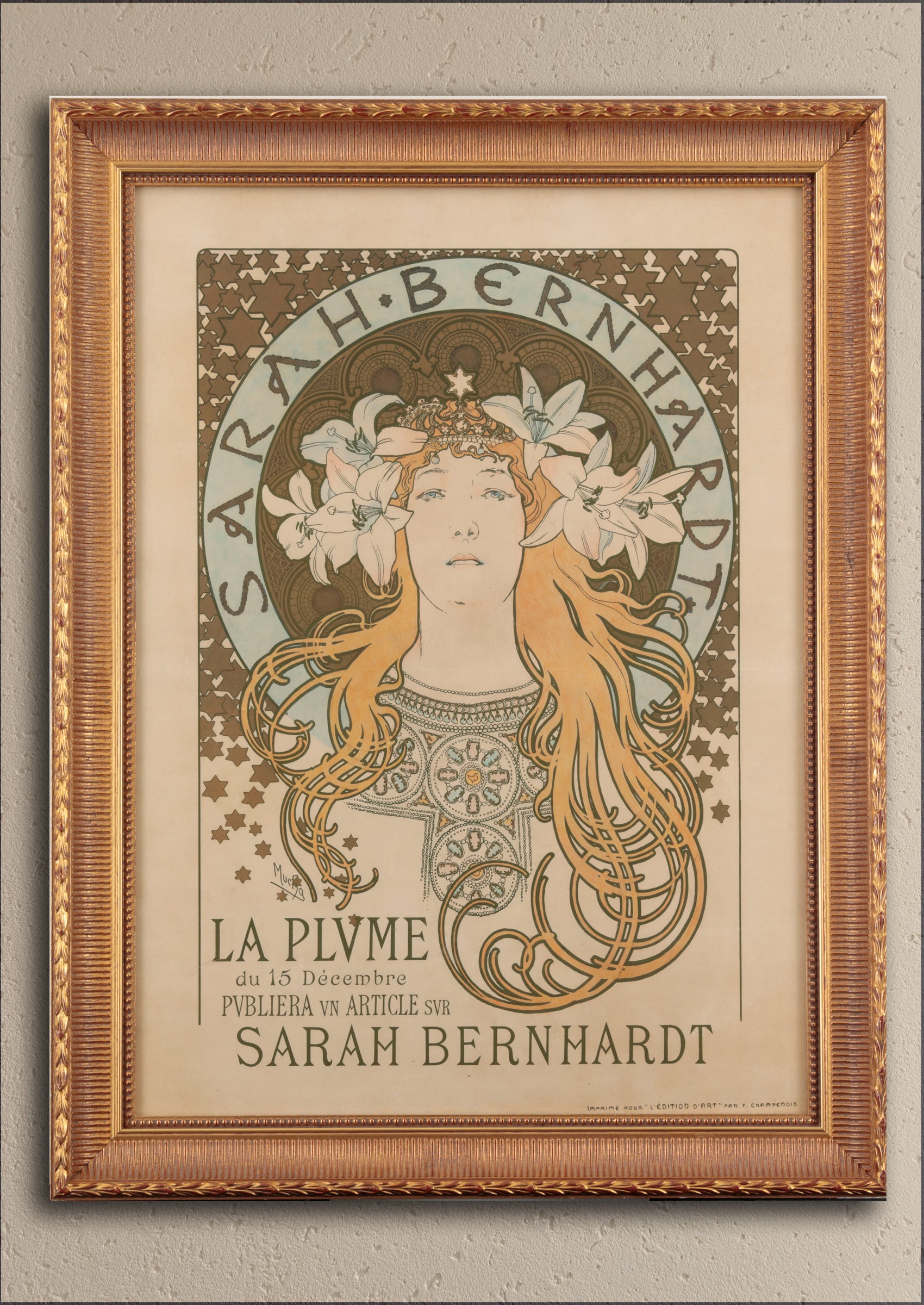 アルフォンス・ミュシャ ≪サラ・ベルナール≫ 1896年 リトグラフポスター