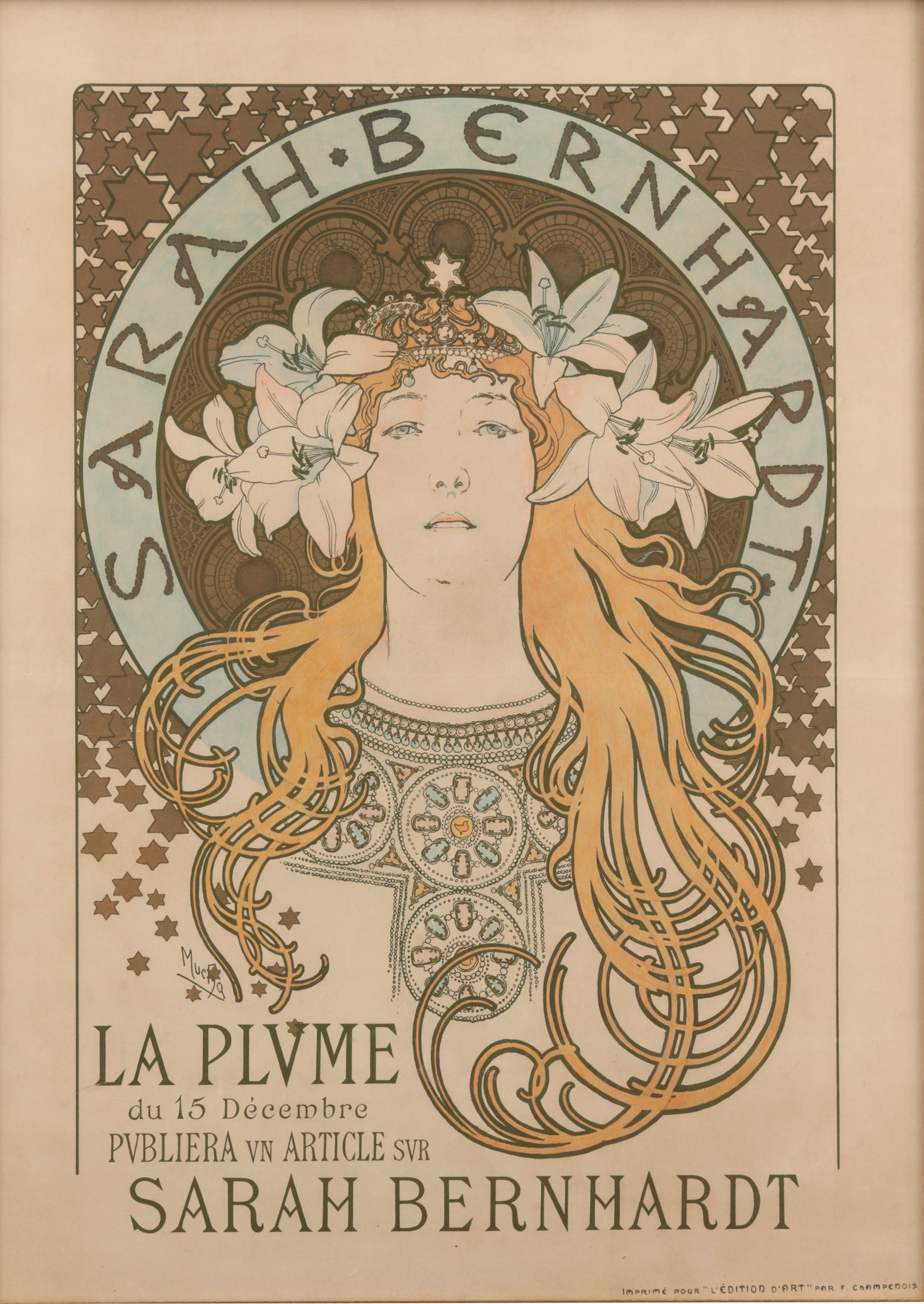 アルフォンス・ミュシャ ≪サラ・ベルナール≫ 1896年 リトグラフポスター
