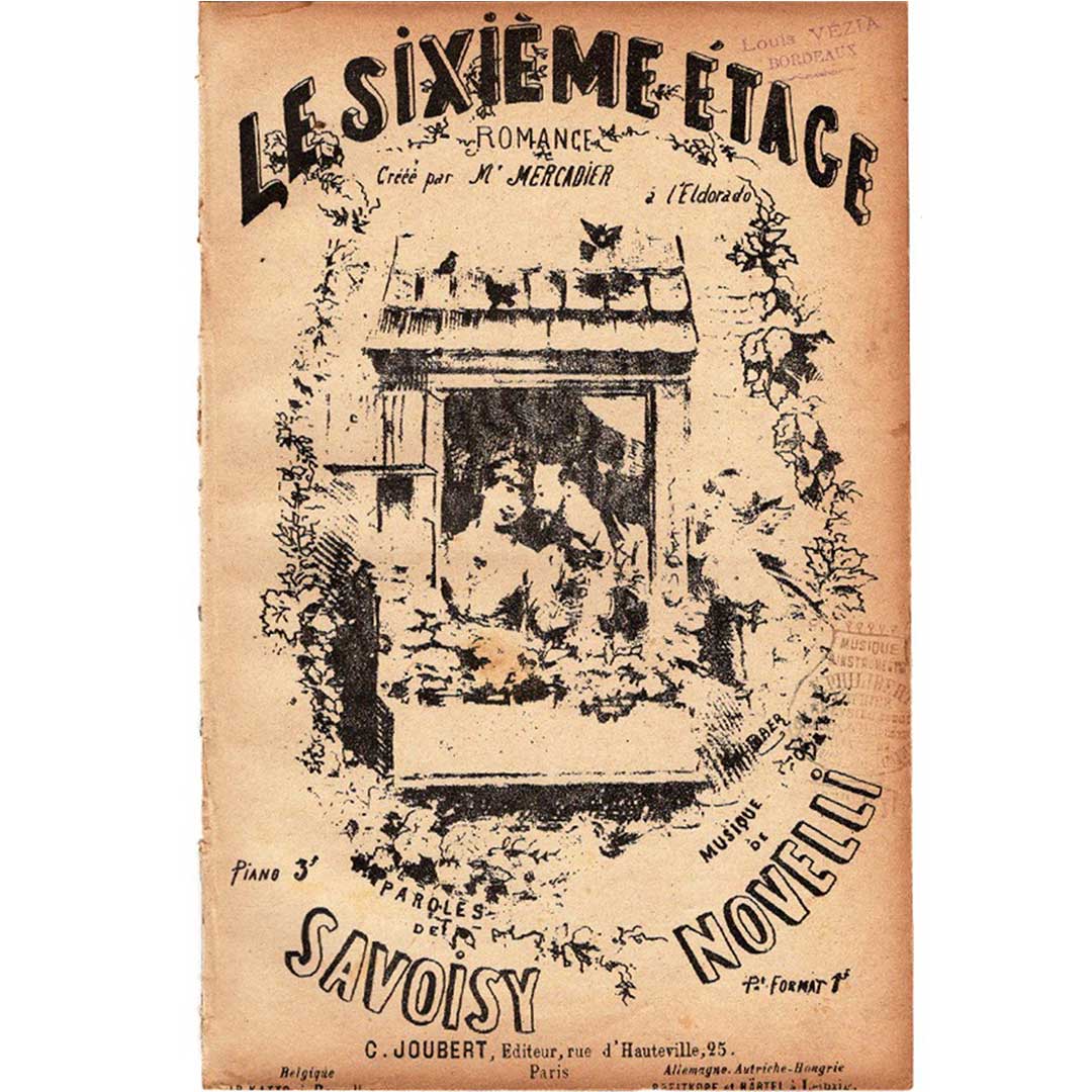 "The Sixth Floor" ca.1900, chanson sheet music