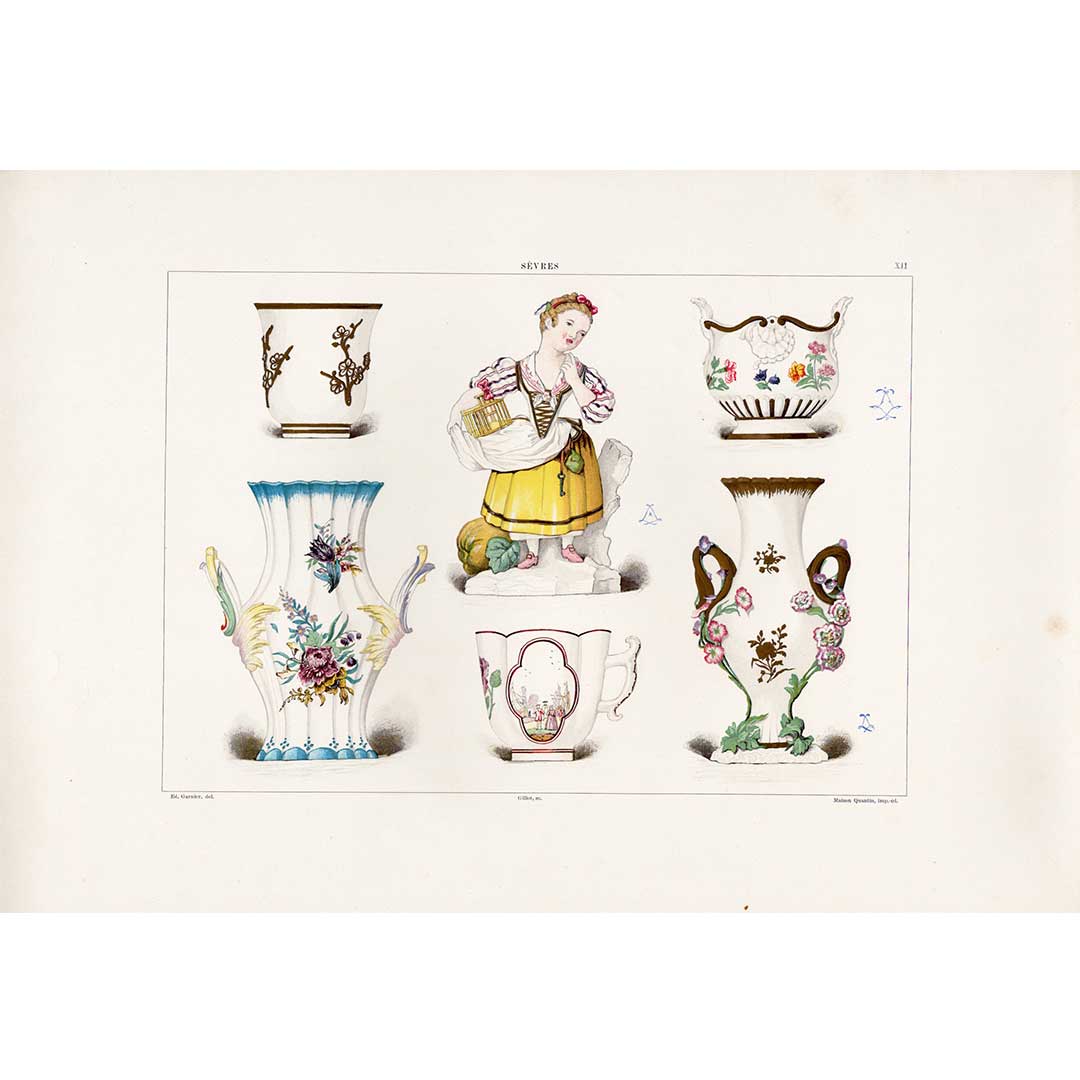 Sevres soft porcelain "DEBUTS DE LA FABRICATION" (early production) Plate No. 12