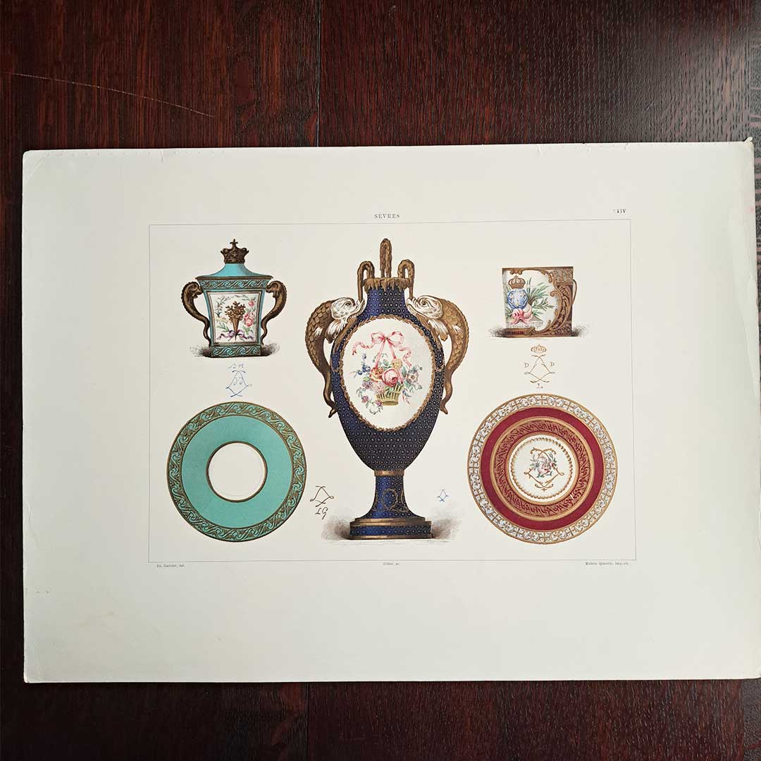 セーブルの軟質磁器「ルイ16世とマリー・アントワネットの長男、ルイ・ジョゼフの誕生を記念したセーブルの磁器」プレートNo.24