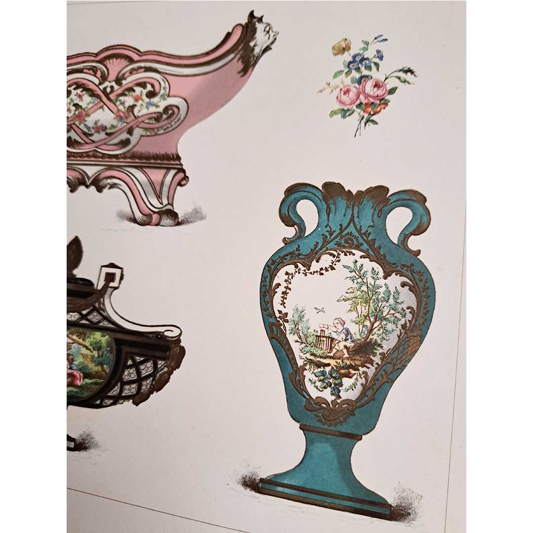 Sèvres soft-paste porcelain "Louis XV numbered planters and vases" plate no. 32