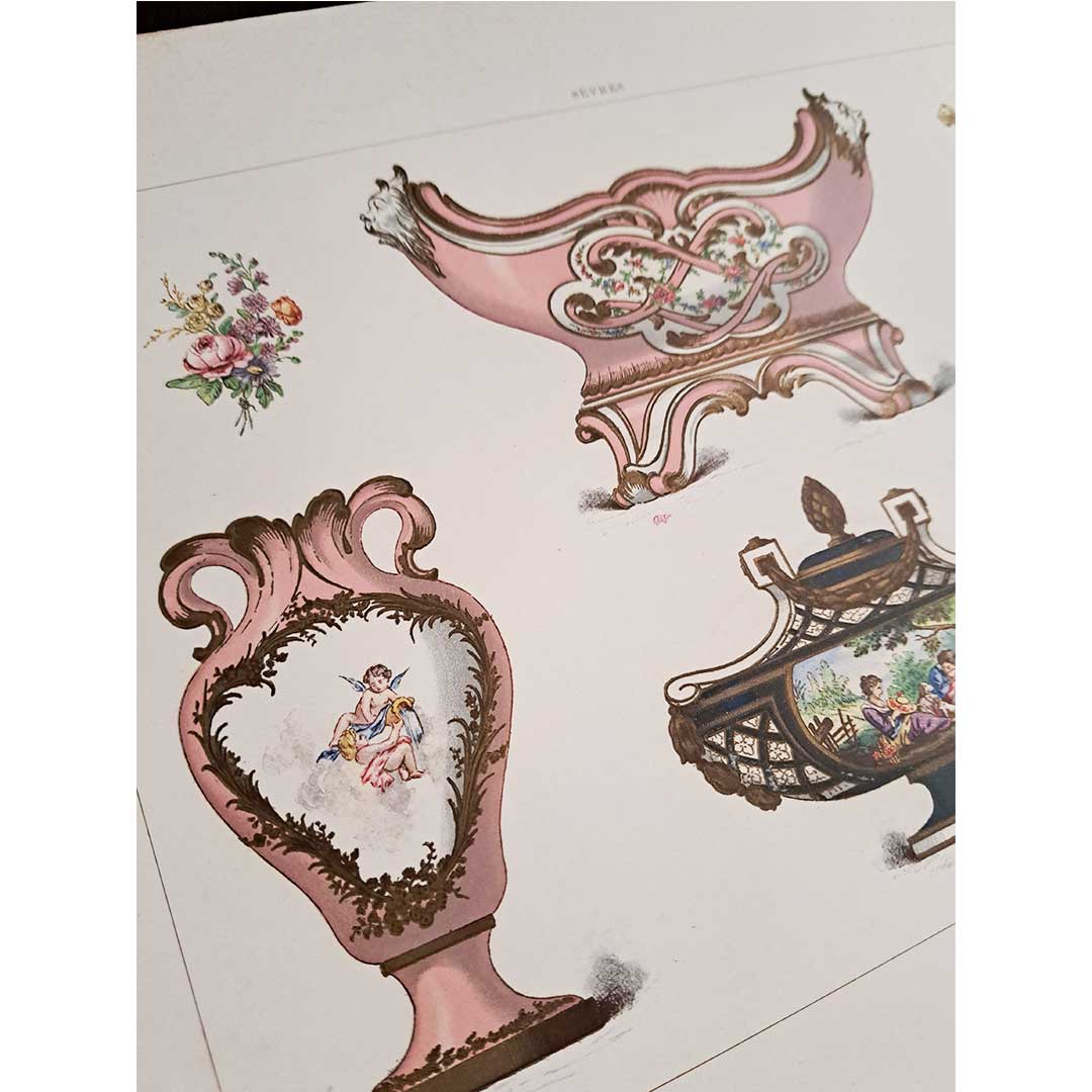 Sèvres soft-paste porcelain "Louis XV numbered planters and vases" plate no. 32