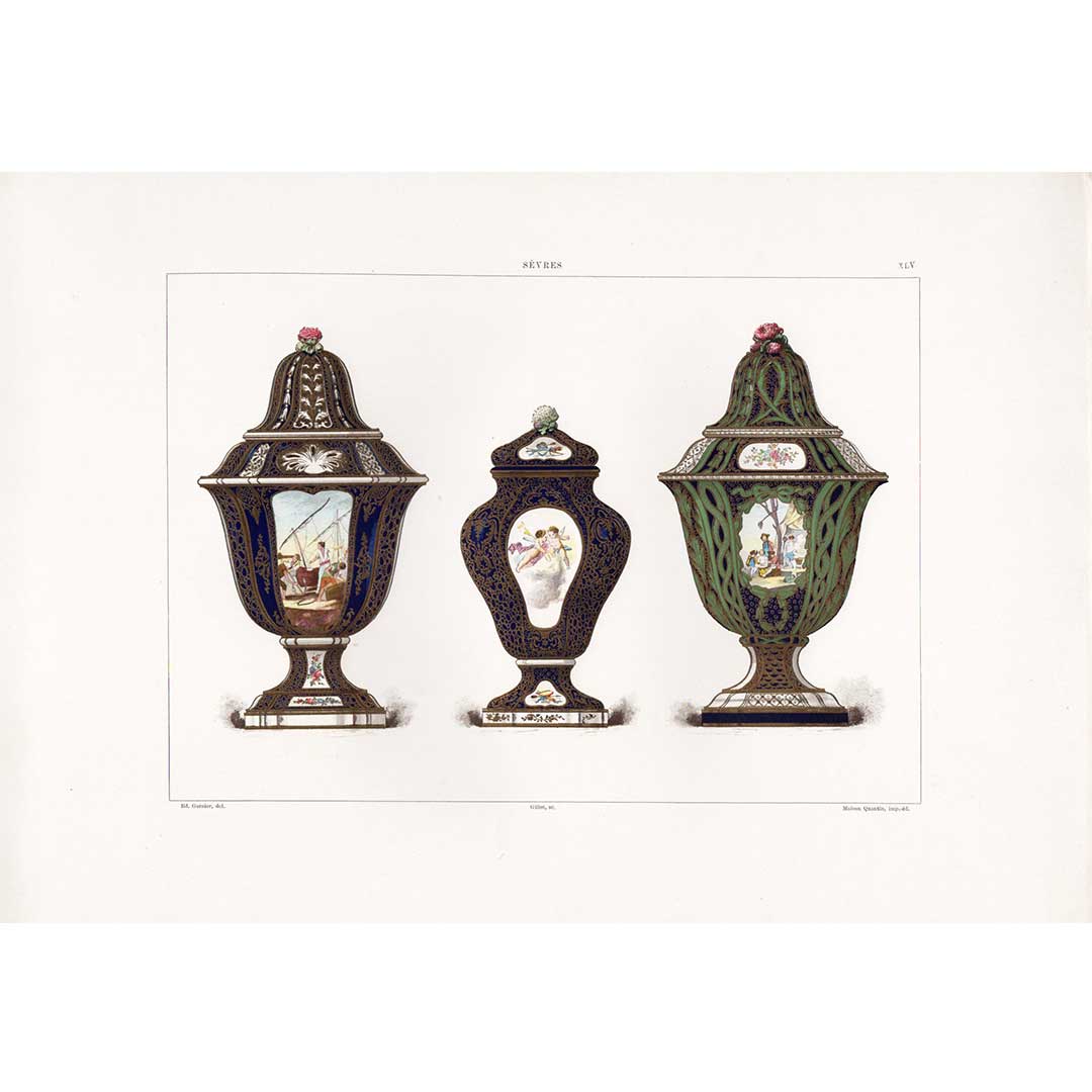 Sèvres soft porcelain "Vase" plate No. 45